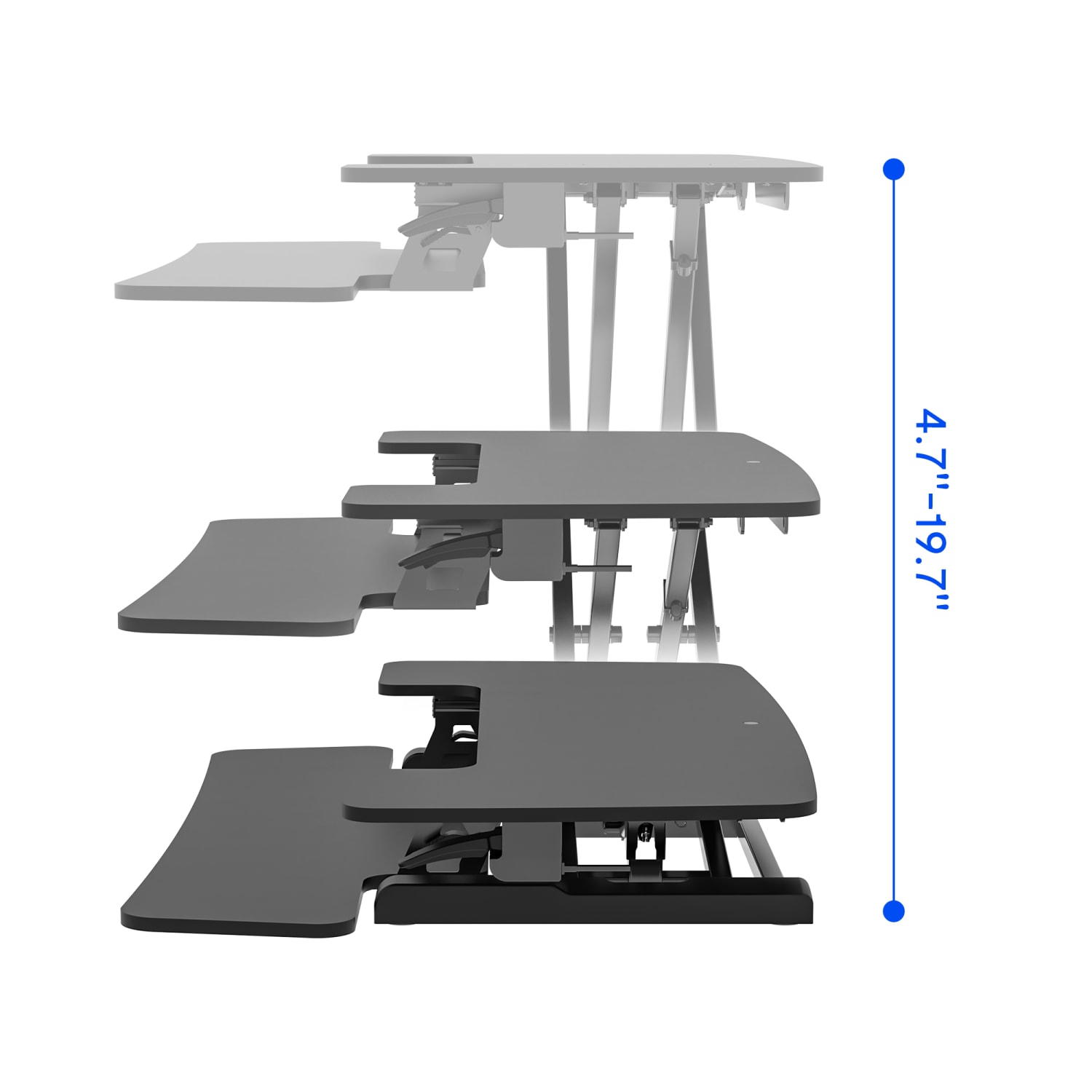FlexiSpot M7-E-40B Desk Riser, 40in W, Black - Image 6