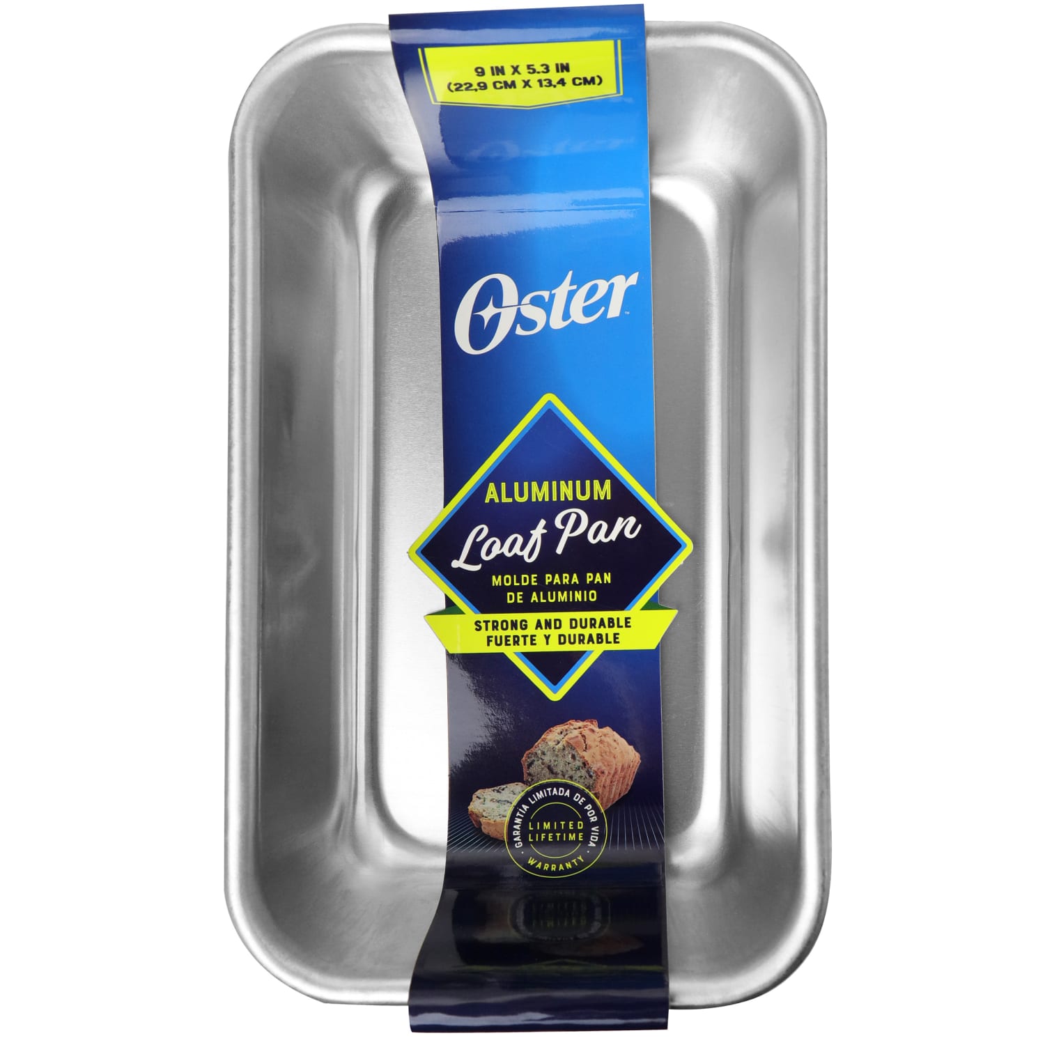 Oster Baker's Glee Aluminum Rectangle Loaf Pan, 9in x 5-3/16in, Silver - Image 3
