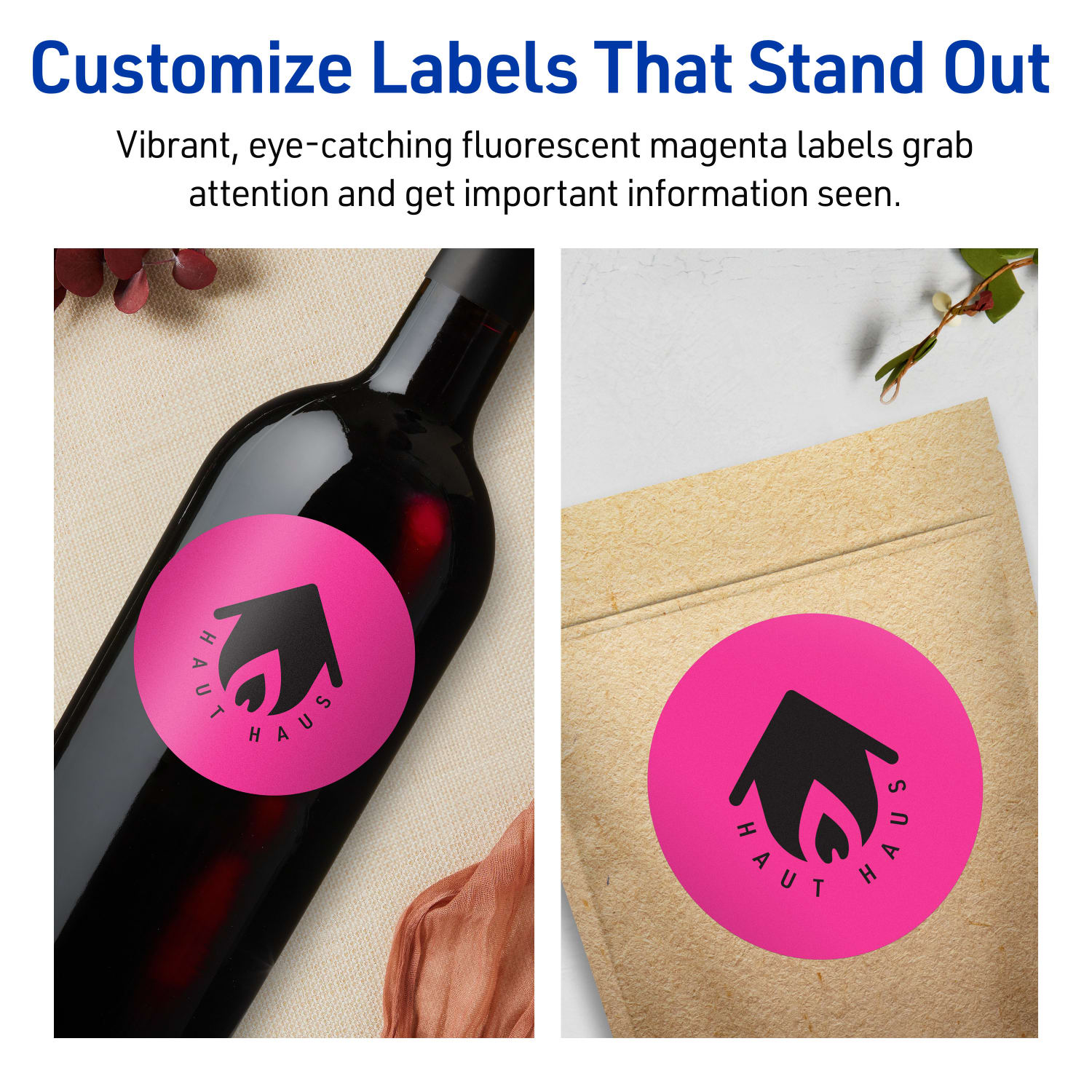 Avery Print-To-The-Edge Labels With Sure Feed Technology, 94514-NMP40, Round, 3-1/2in, Matte Neon Magenta, Pack of 160 - Image 4