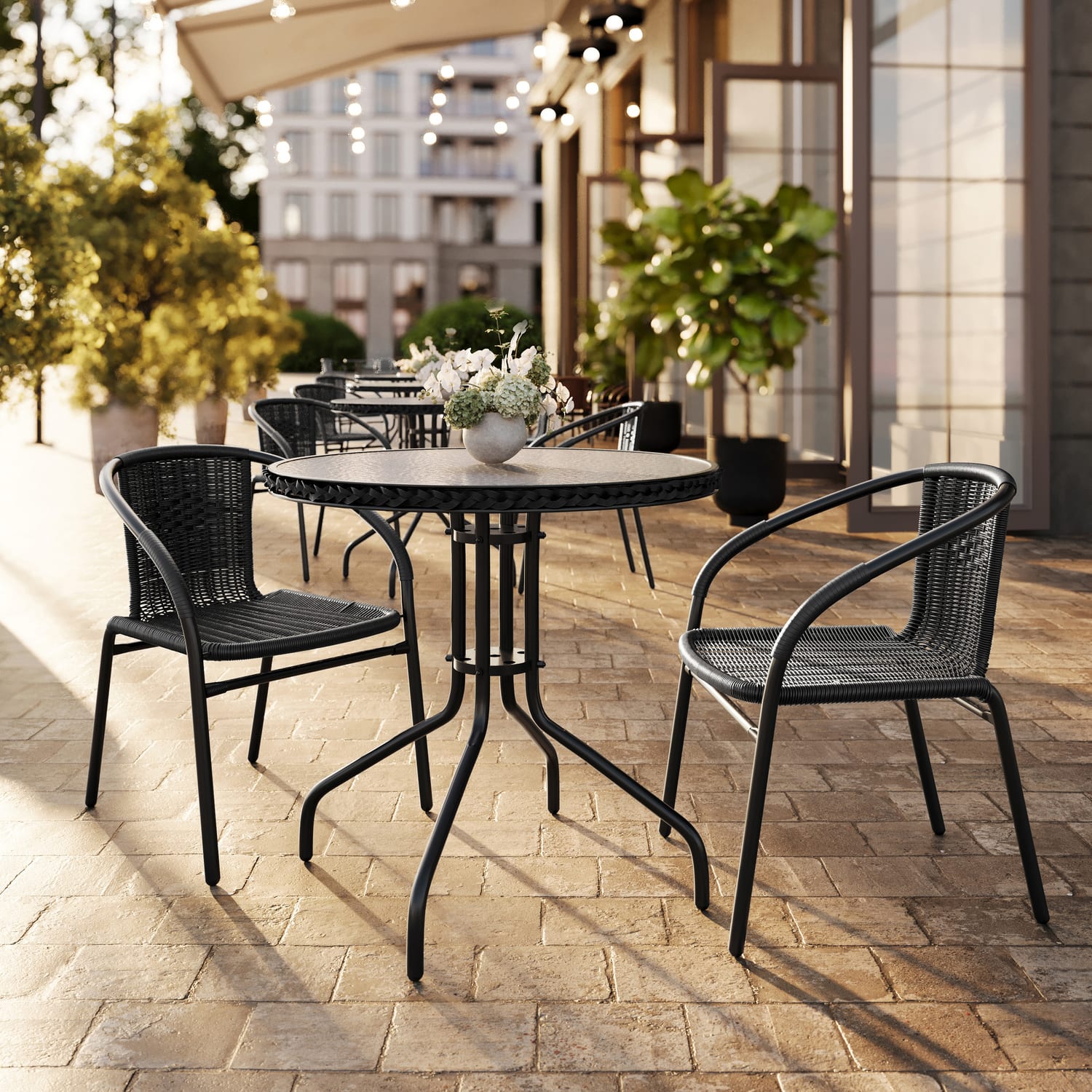 Flash Furniture Lila Restaurant Stack Chairs Black Pack Of 2 Chairs PopularChairscom