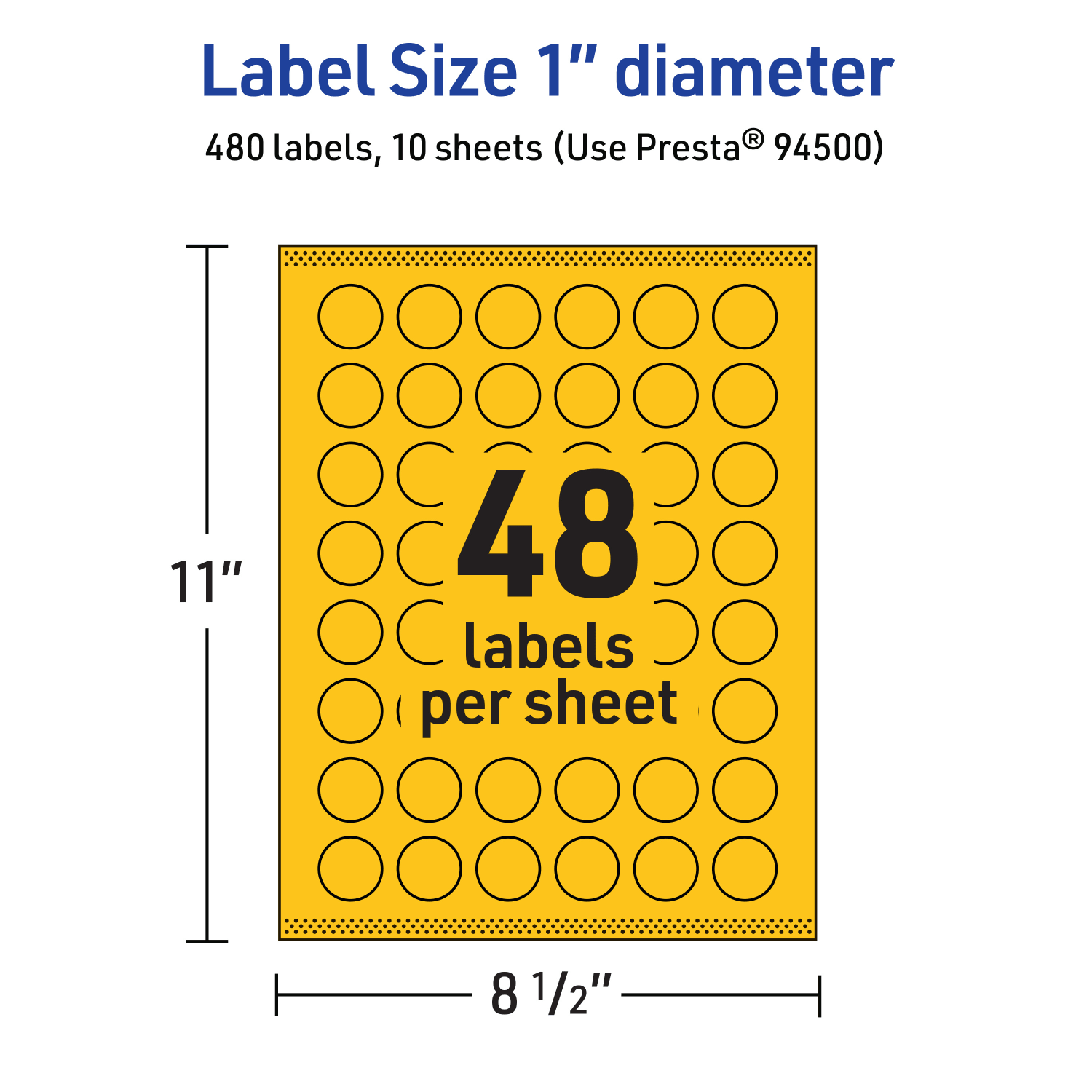 Avery Print-To-The-Edge Labels With Sure Feed Technology And Easy Peel Label Feature, 94500-BYP10, Round, 1in, Matte Bright Yellow, Pack of 480 - Image 6