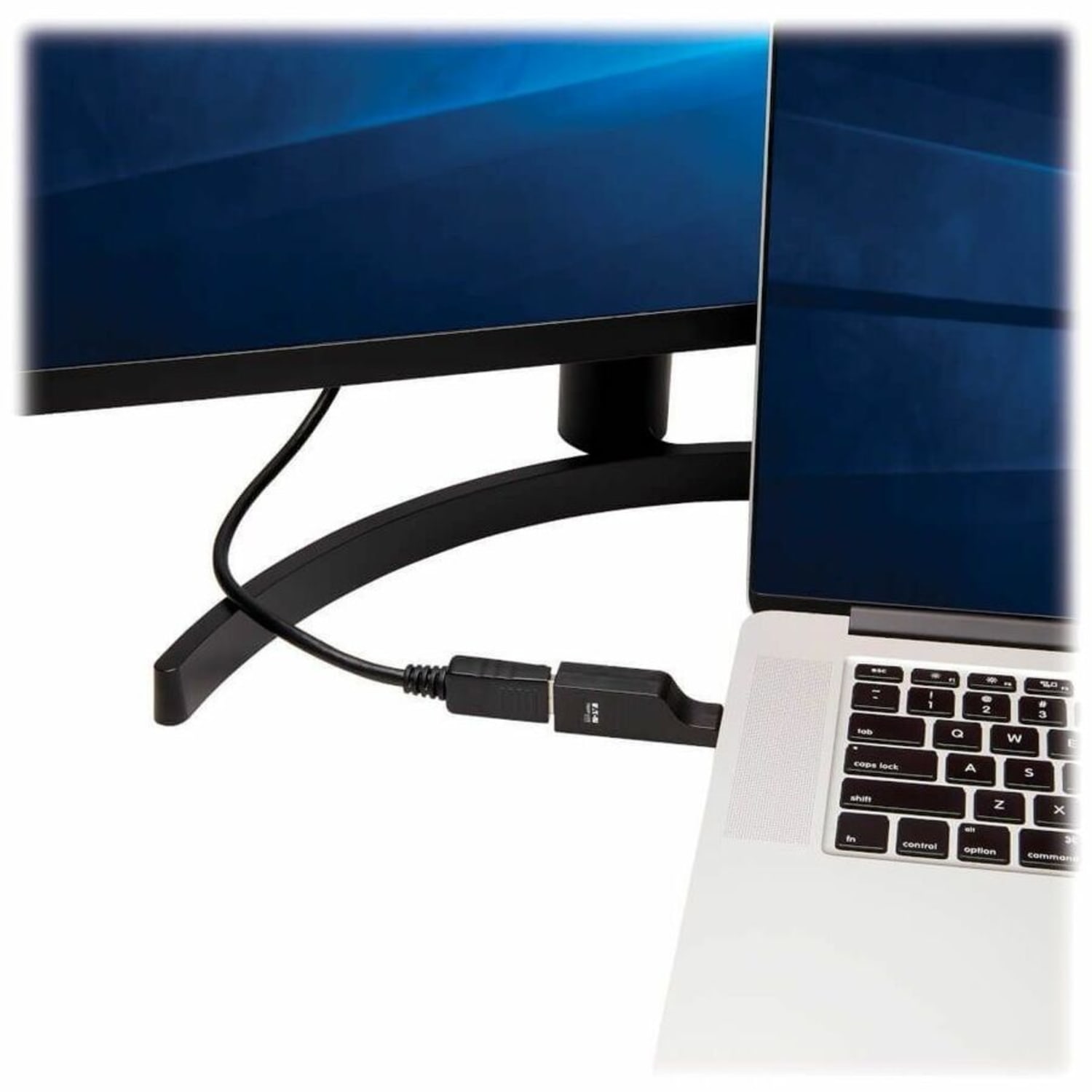 Eaton Tripp Lite Series USB-C to DisplayPort Vertical Adapter (M/F) - USB 3.1, Gen 1, Thunderbolt 3, 4K @ 60 Hz, Black - 1 x USB Type C Male Thunderbolt 3 - 1 x DisplayPort Female Digital Audio/Video - 3840 x 2160 Supported - Gold Contact - Black - Image 4