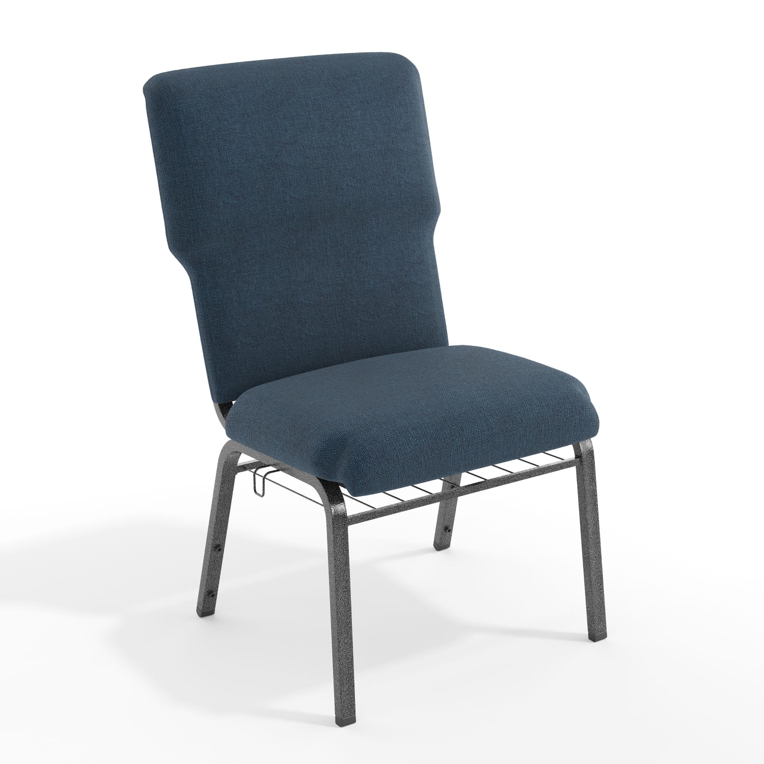 Flash Furniture Advantage Discount Church Chair, Navy/Silver Vein