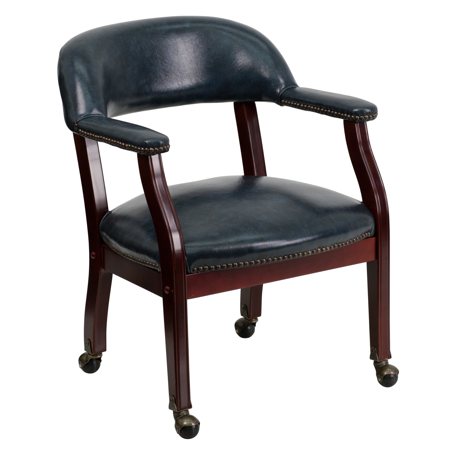 Flash Furniture Luxurious Vinyl Rolling Conference Chair, Navy - Image 3