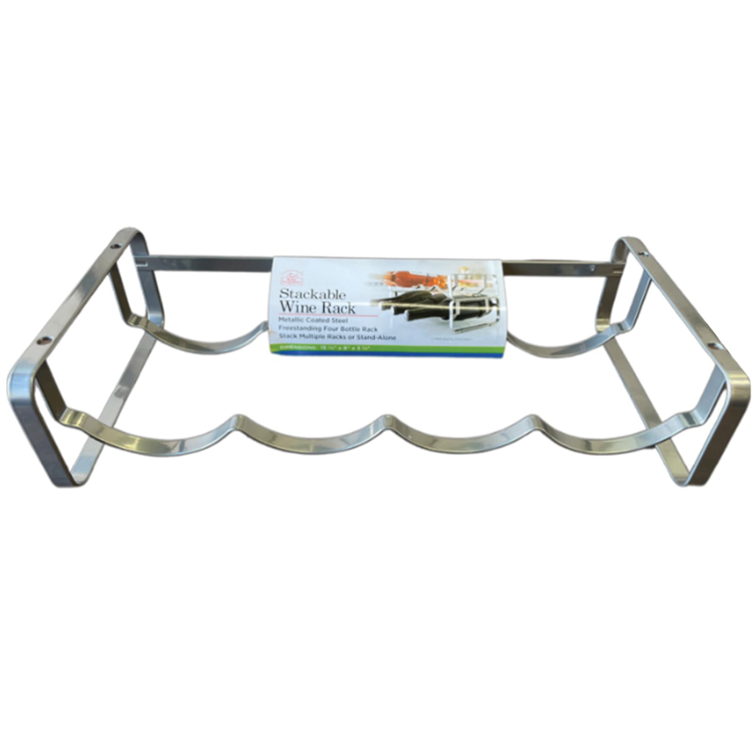Better Houseware Stackable Steel Wine Rack, 3inH x 16inW x 8inD, Black - Image 5