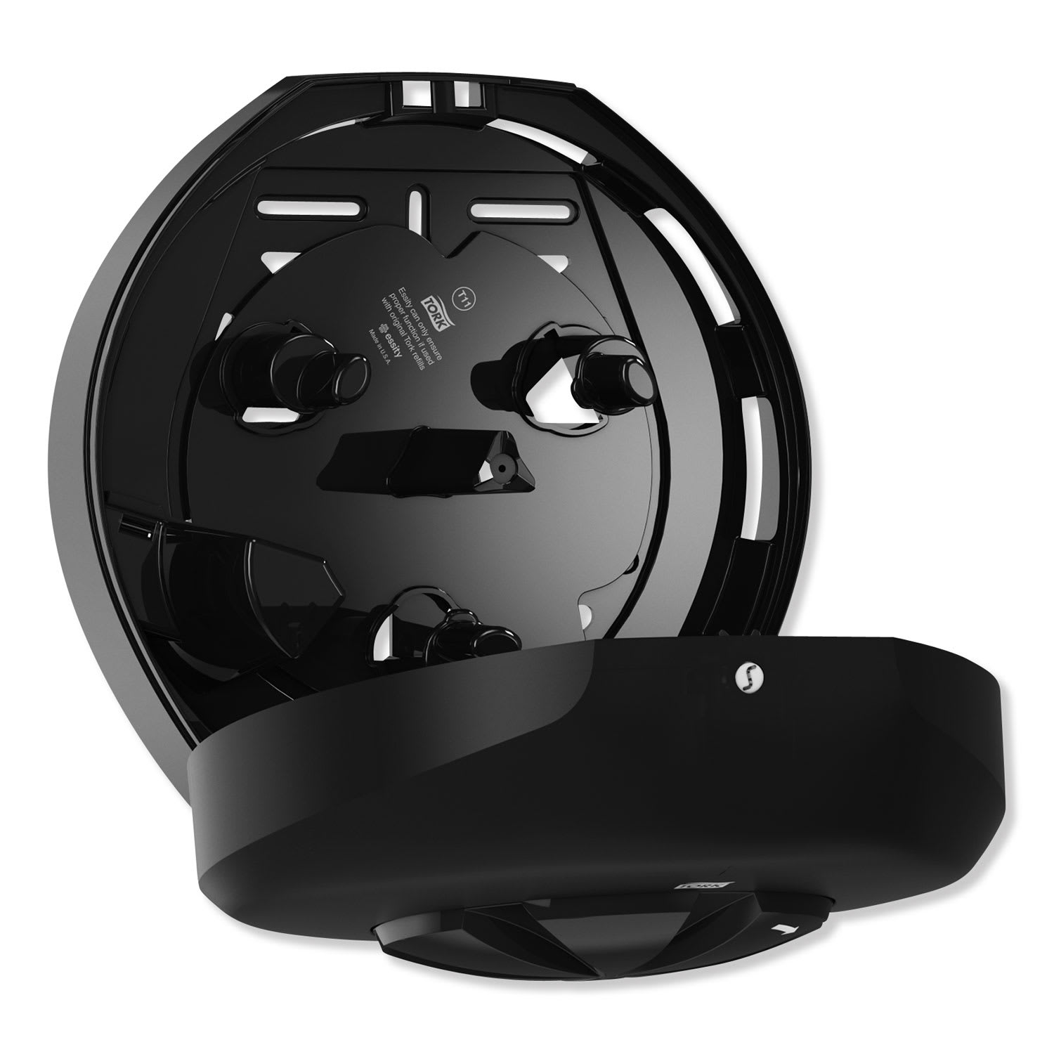 Tork 3 Roll Bath Tissue Roll Dispenser for OptiCore, 14.12 x 6.31 x 14.56, Black - Image 5