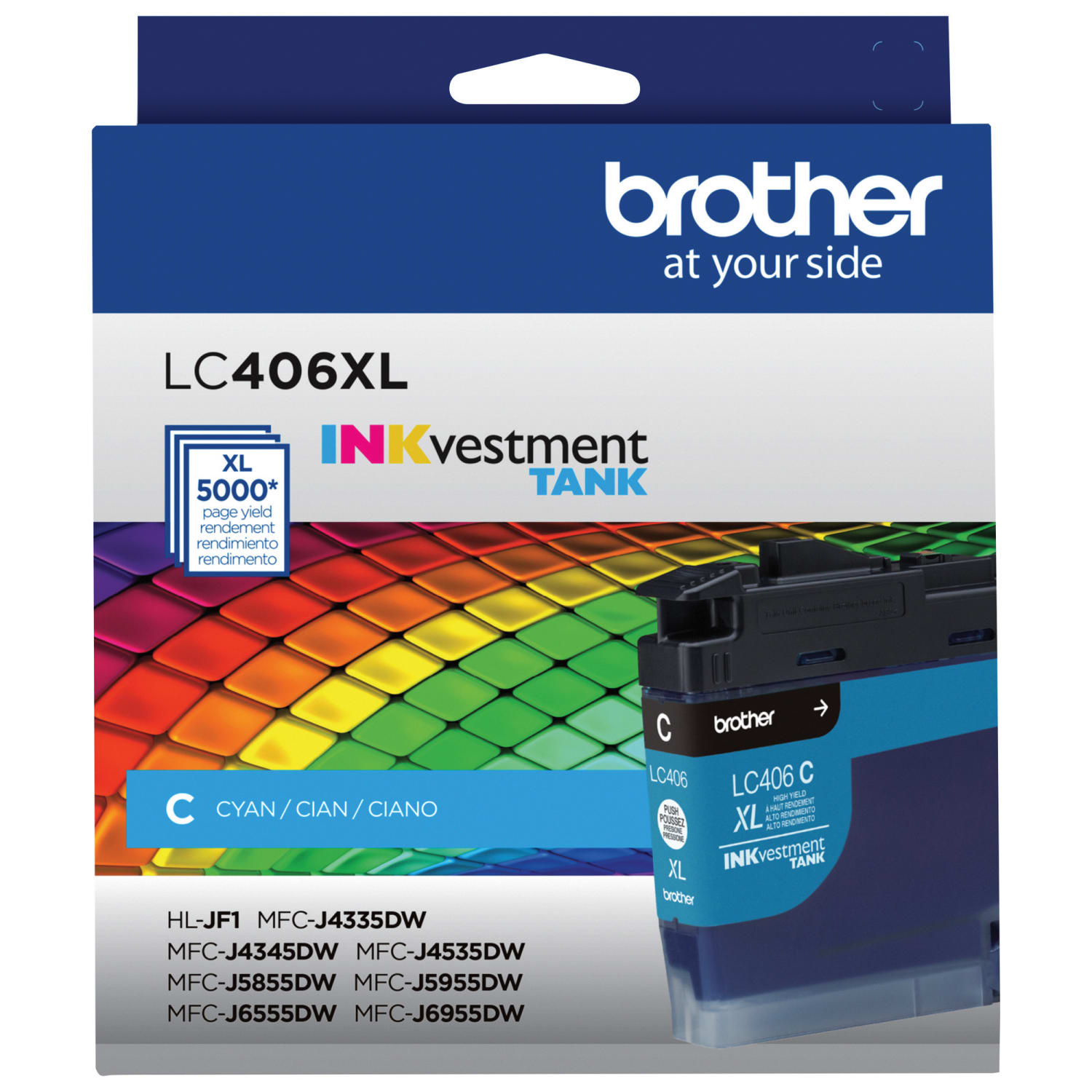 Brother Genuine LC406XLC Cyan High-Yield INKvestment Tank Ink Cartridge - Image 3