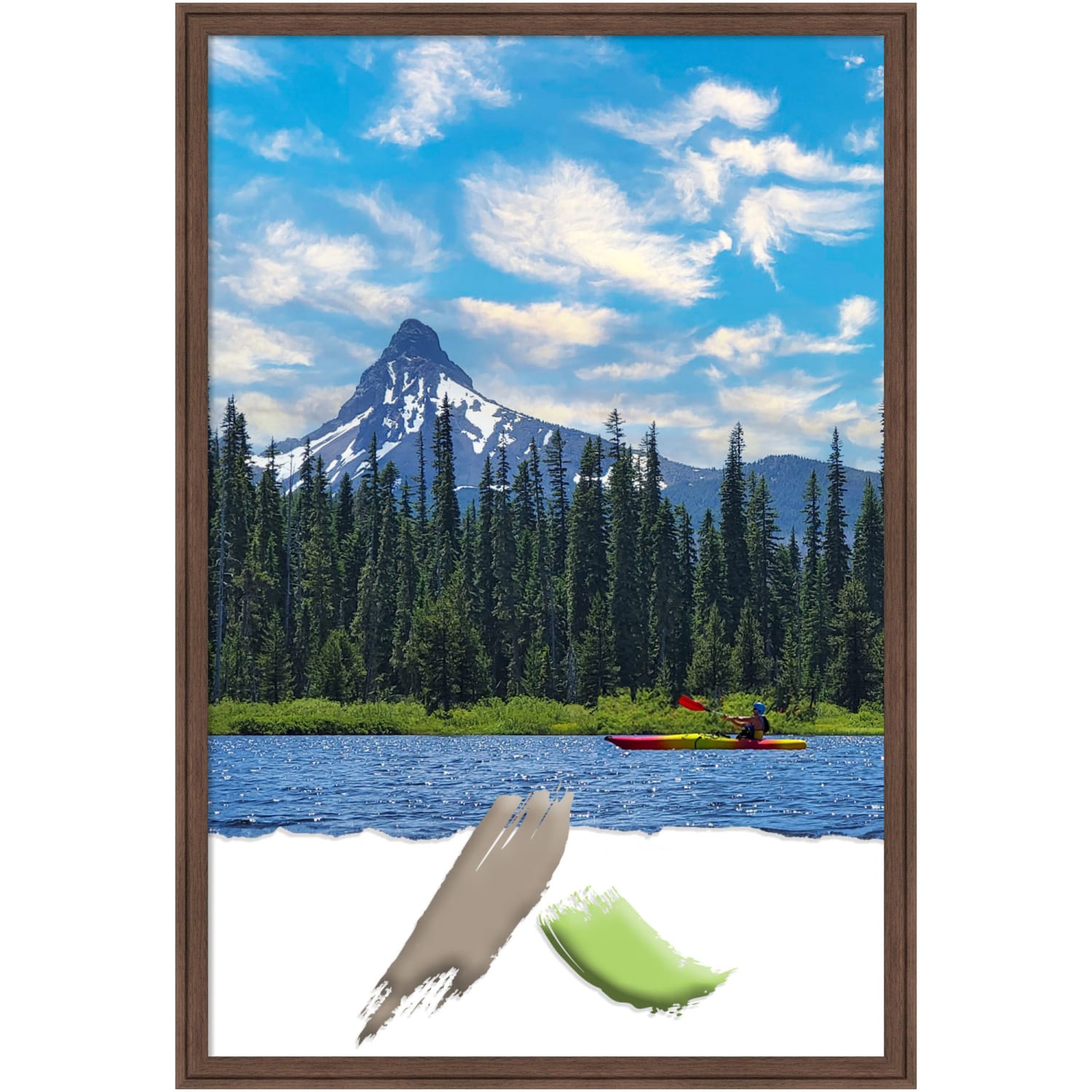 Amanti Art Florence Picture Frame, 26in x 38in, Opening Size 24in x 36in, Medium Brown