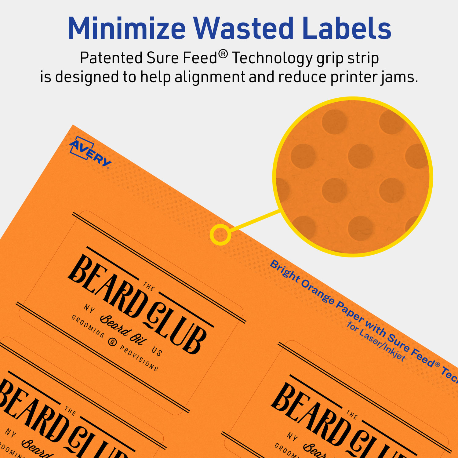 Avery Print-To-The-Edge Labels With Sure Feed Technology And Easy Peel, 94237-BOP80, Rectangle, 2in x 3in, Matte Bright Orange, Pack of 640 - Image 5