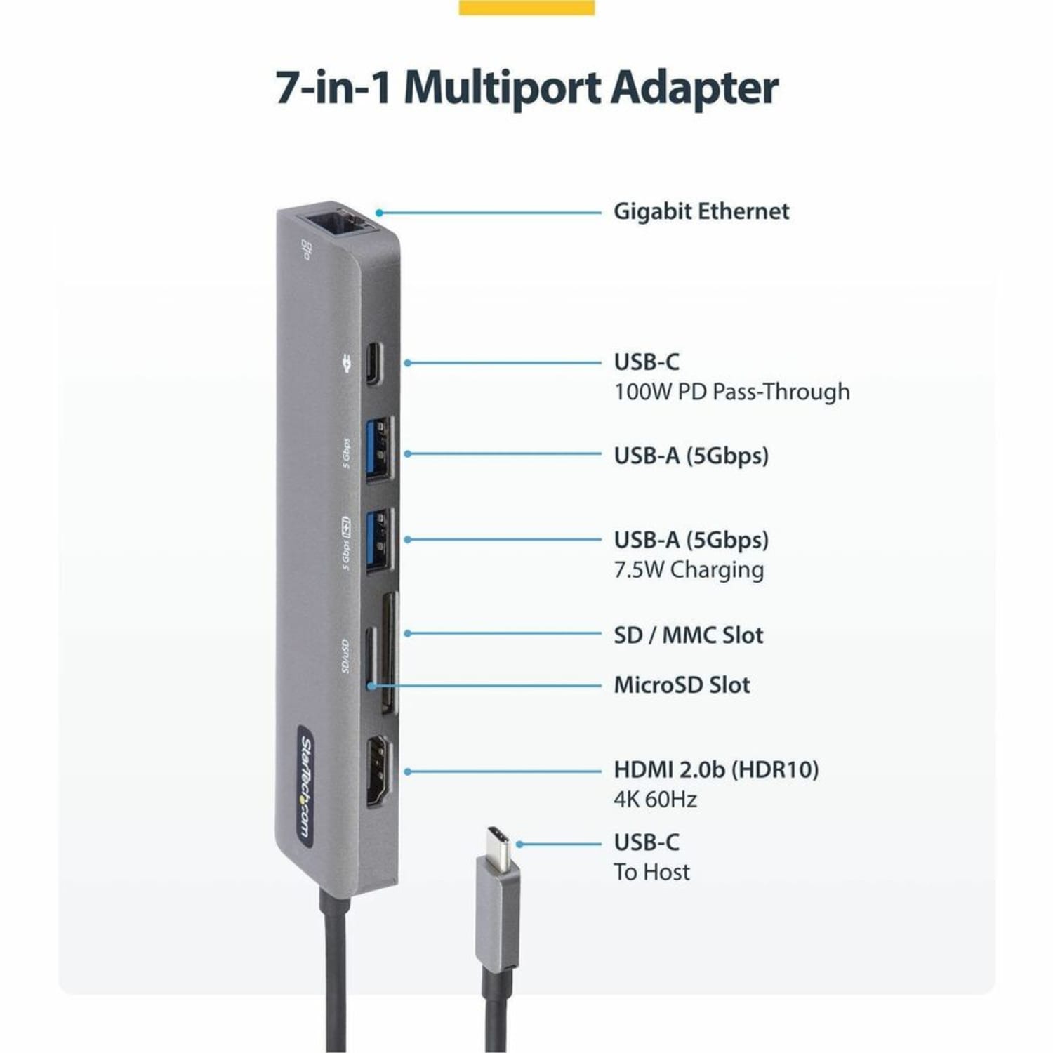 StarTech.com Docking Station - for Notebook/Tablet/Workstation/Monitor - 100 W - USB 3.2 Gen 1 (3.1 Gen 1) Typ - DKT30CHSDPD1 - Image 3