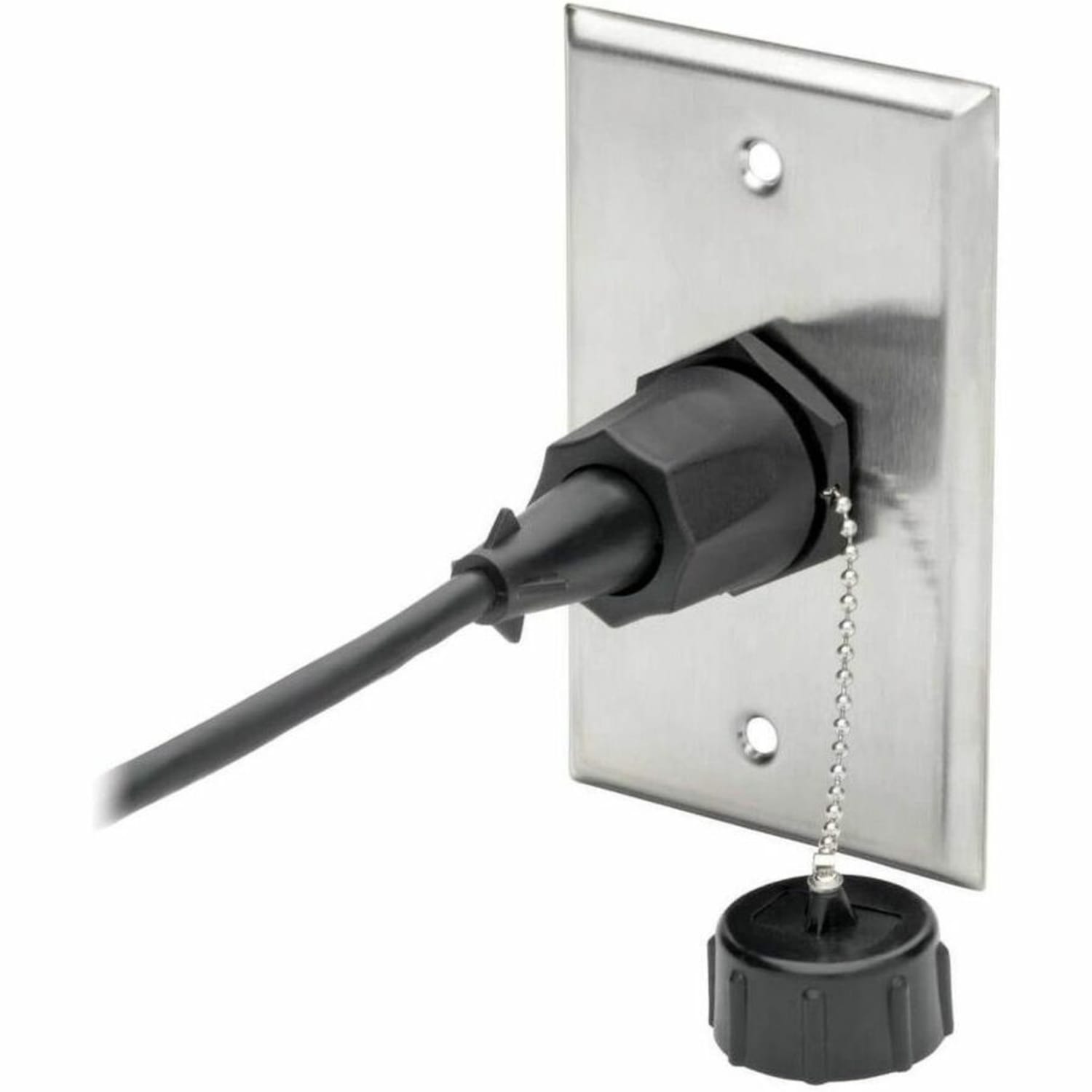 Eaton Tripp Lite Series RJ45 Bulkhead Coupler for Cat5/Cat6, Female to Female, Shielded, Industrial, Dust Cap - IP68, TAA - Modular insert (coupling) - outdoor - CAT 6 - RJ-45 - black - TAA Compliant - Image 4