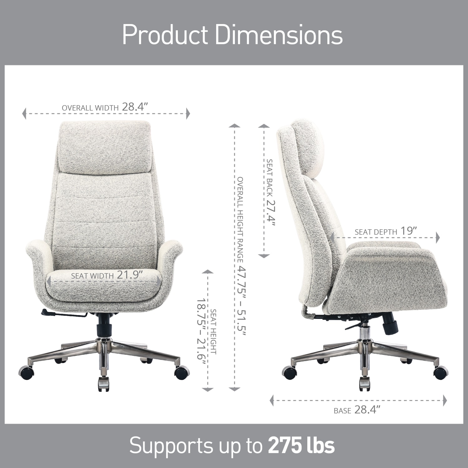 Realspace Modern Comfort Pizana Boucle Fabric HighBack Executive Office Chair Light SandBrushed Nickel BIFMA Compliant PopularChairscom Realspace Modern Comfort Pizana Boucle Fabric High Back Executive Office Chair Light SandBrushed Nickel BIFMA Compliant PopularChairscom
