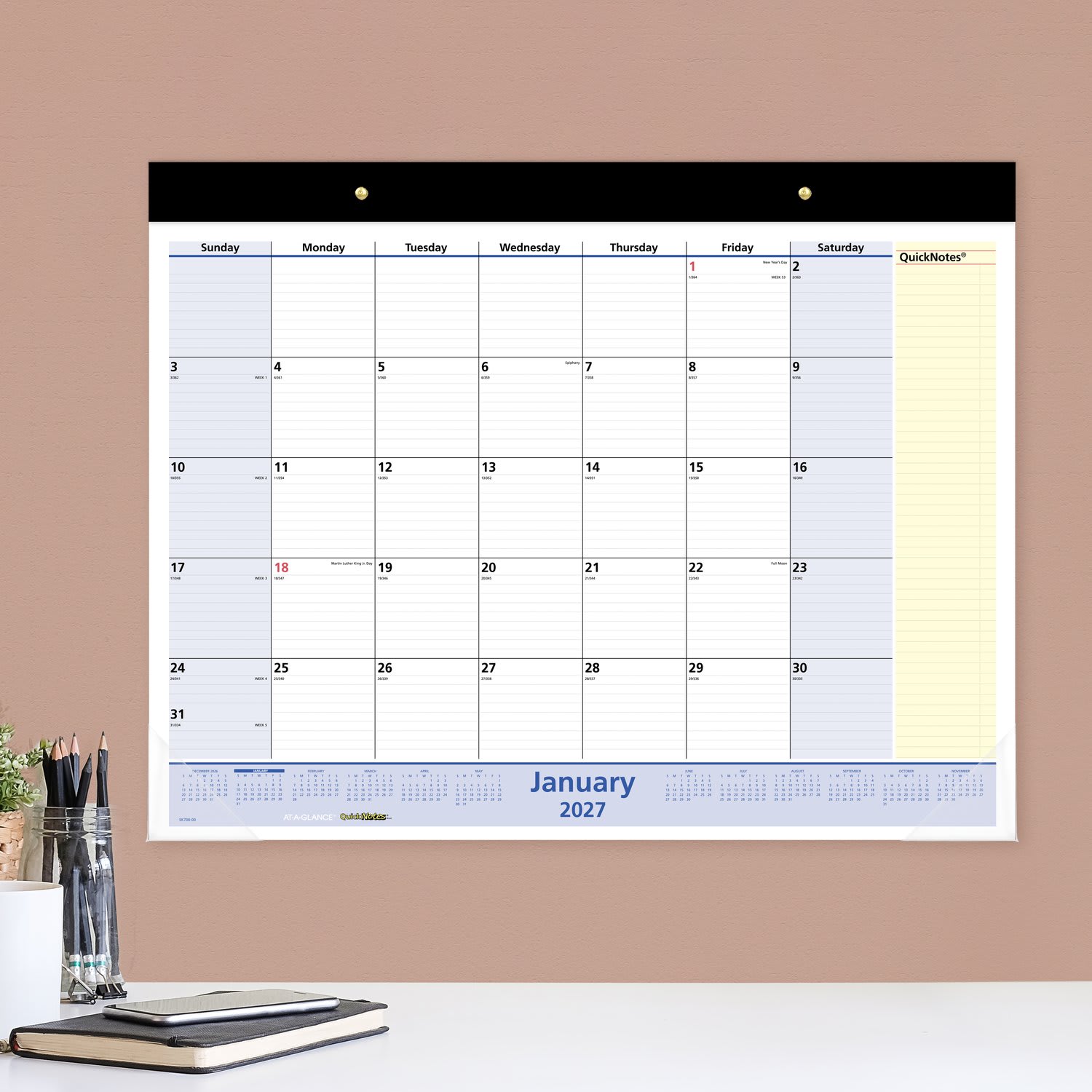 AT-A-GLANCE QuickNotes 2027 Monthly Desk Pad Calendar, Standard, 21 3/4in x 17in - Image 5