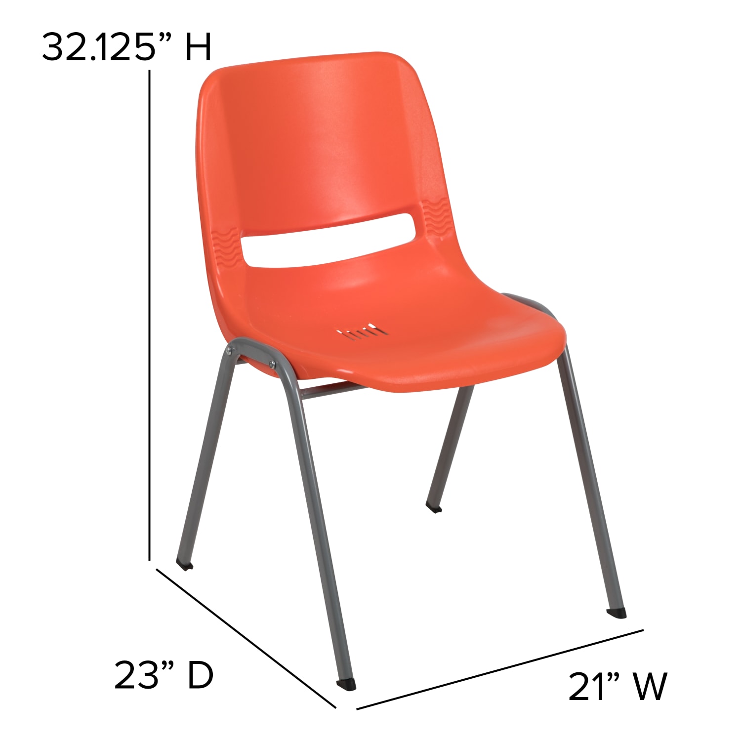 Flash Furniture HERCULES Series Ergonomic Shell Stack Chairs, Orange, Set Of 5 Chairs - Image 6