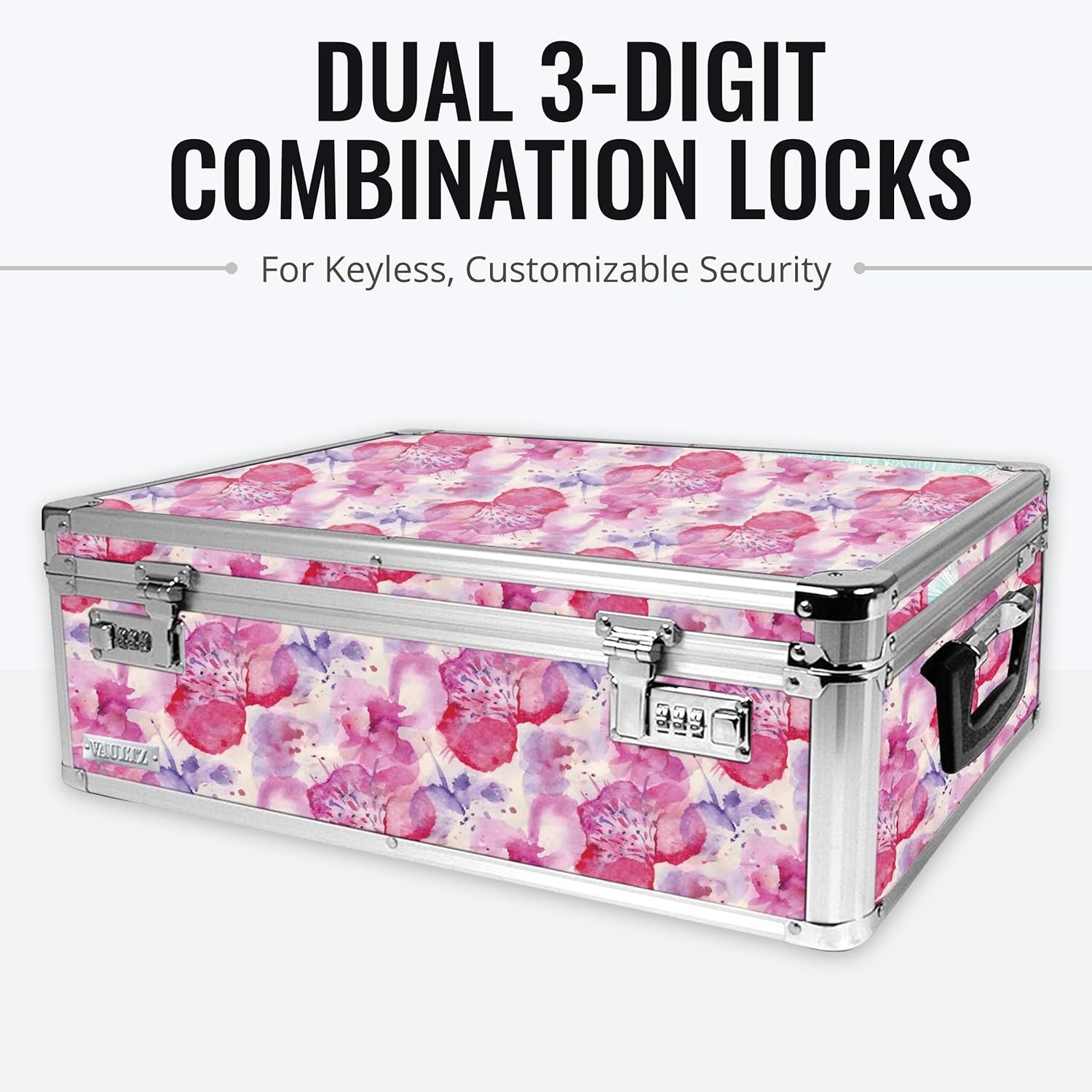 Vaultz Storage Chest, 7-1/2inH x 14inW x 19inD, Pink - Image 3