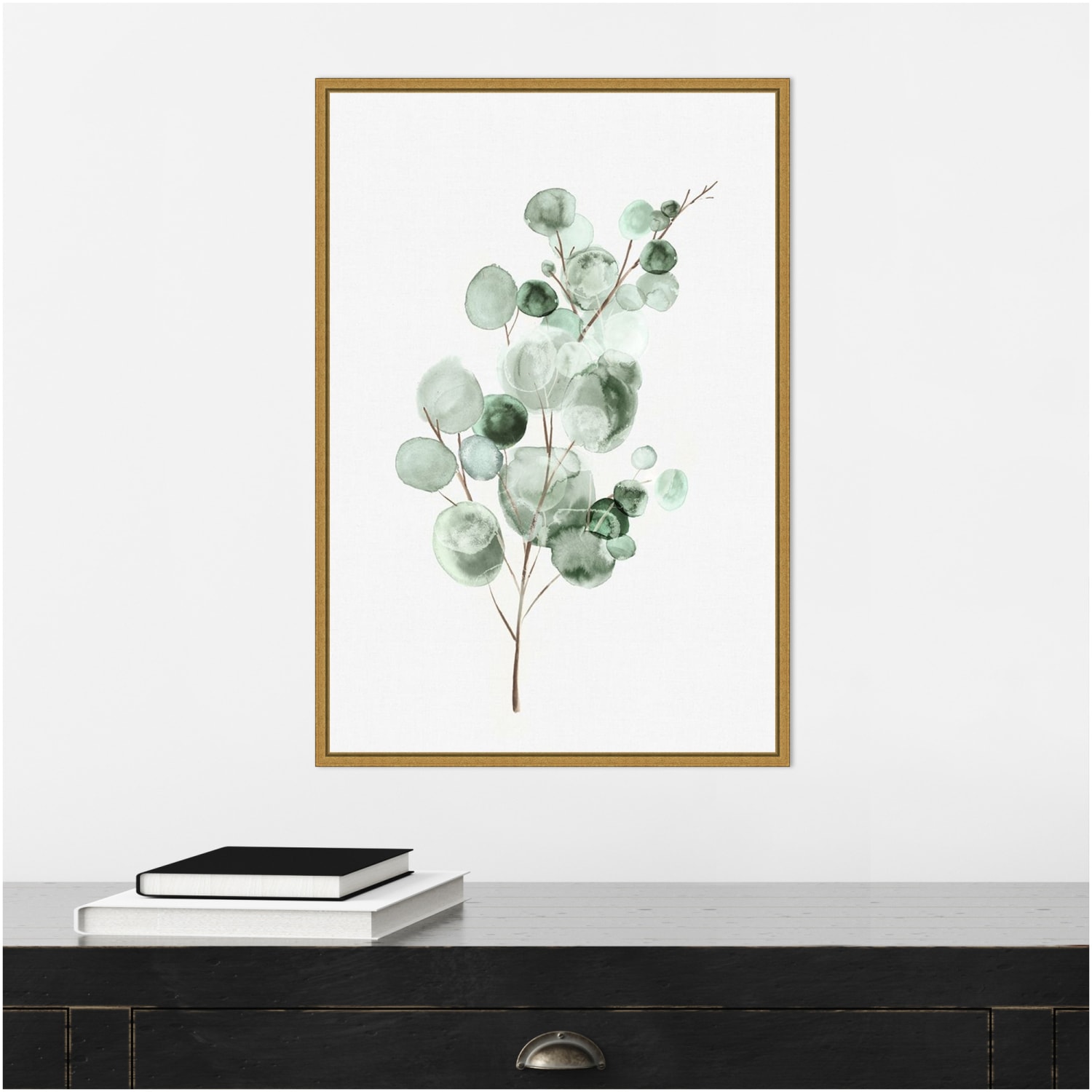 Amanti Art Tender Sprout II Eucalyptus by Eva Watts Framed Canvas Wall Art Print, 23inH x 16inW, Gold - Image 5
