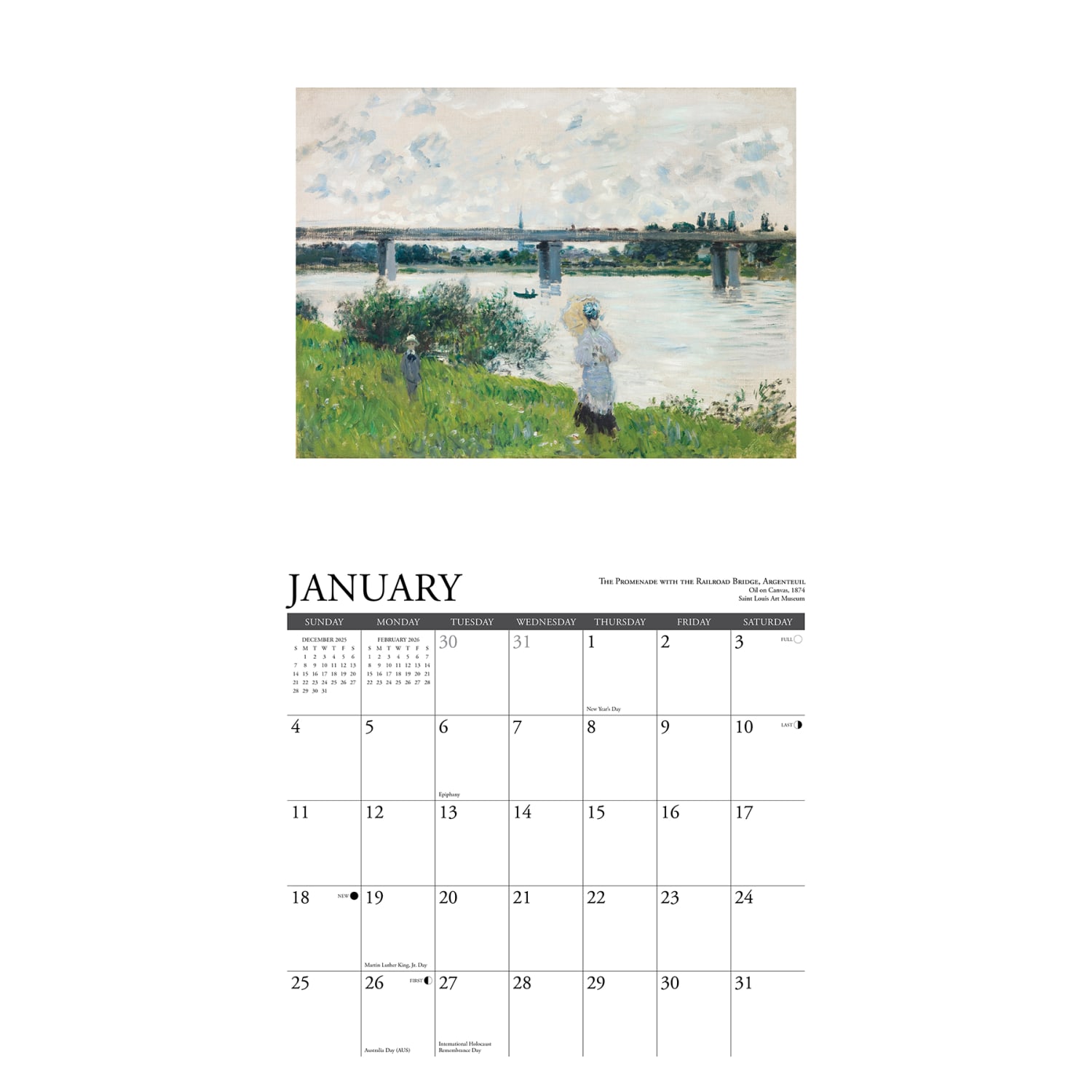 2026 Willow Creek Press Art & Design Monthly Wall Calendar, 12in x 12in, Monet, January To December, 51986 - Image 3