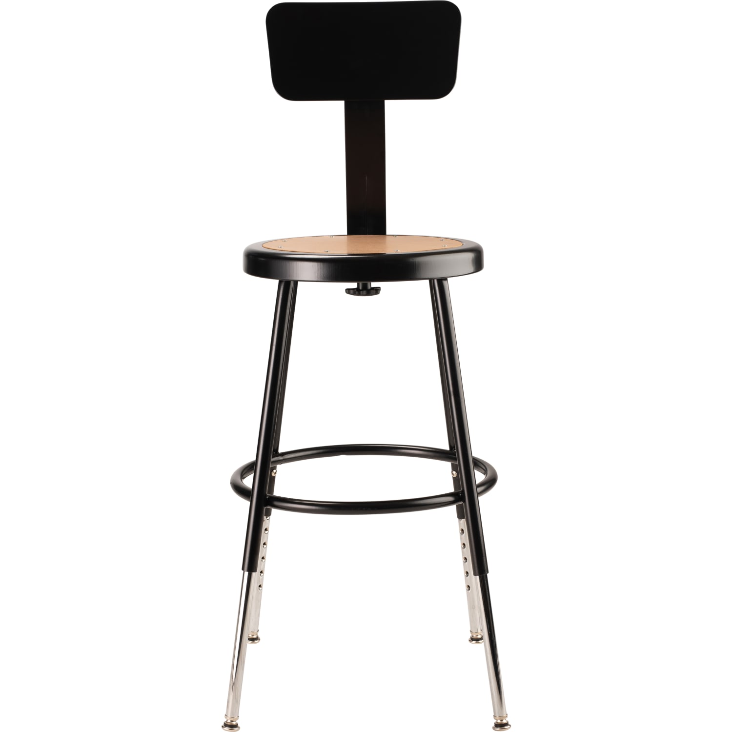 National Public Seating Adjustable Hardboard Science Stools With Backrests, 19 - 26-1/2inH Seat, Brown/Black, Pack Of 2 Stools - Image 4
