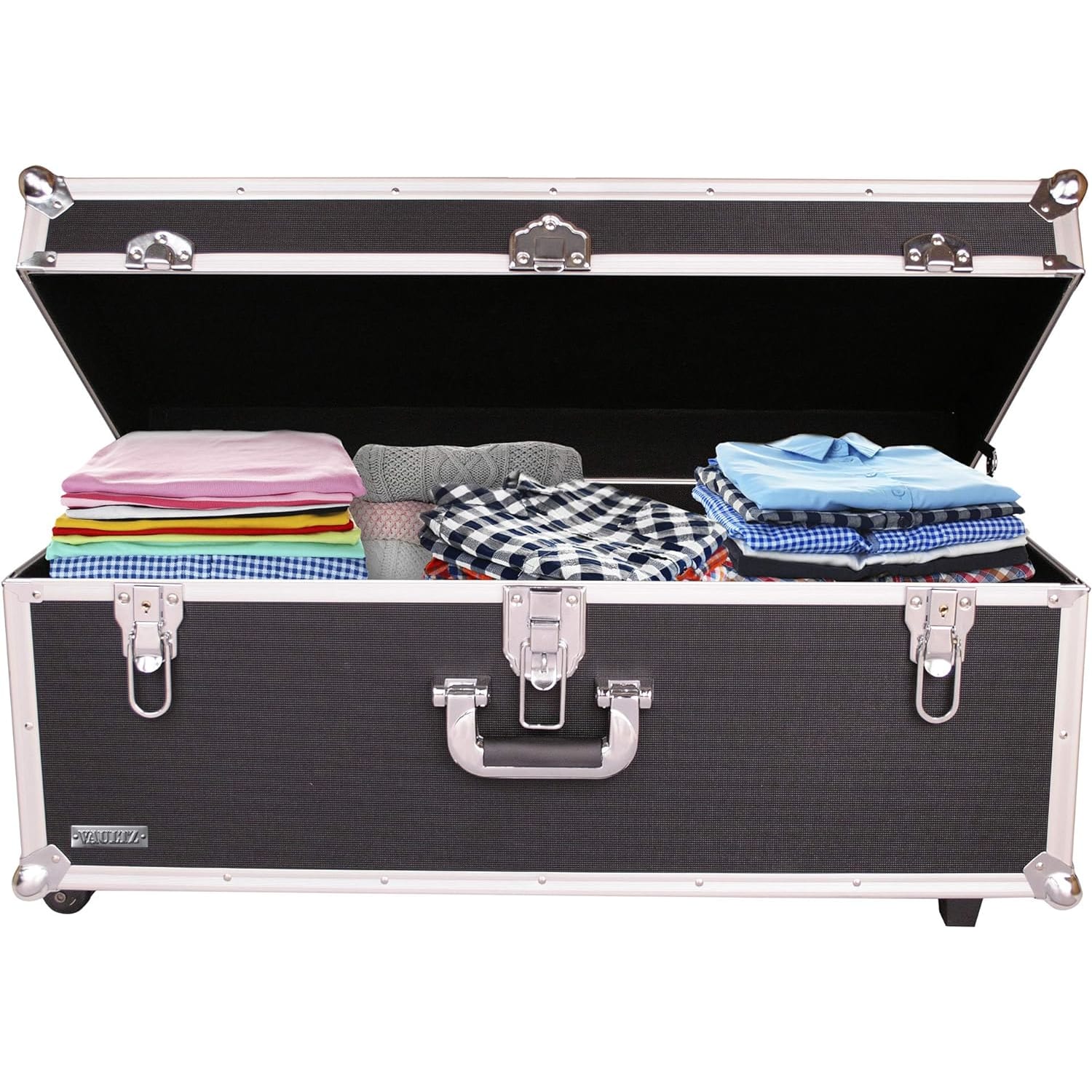Vaultz XL Storage Chest, 14-1/4inH x 16-1/4inW x 30-3/4inD, Black - Image 4