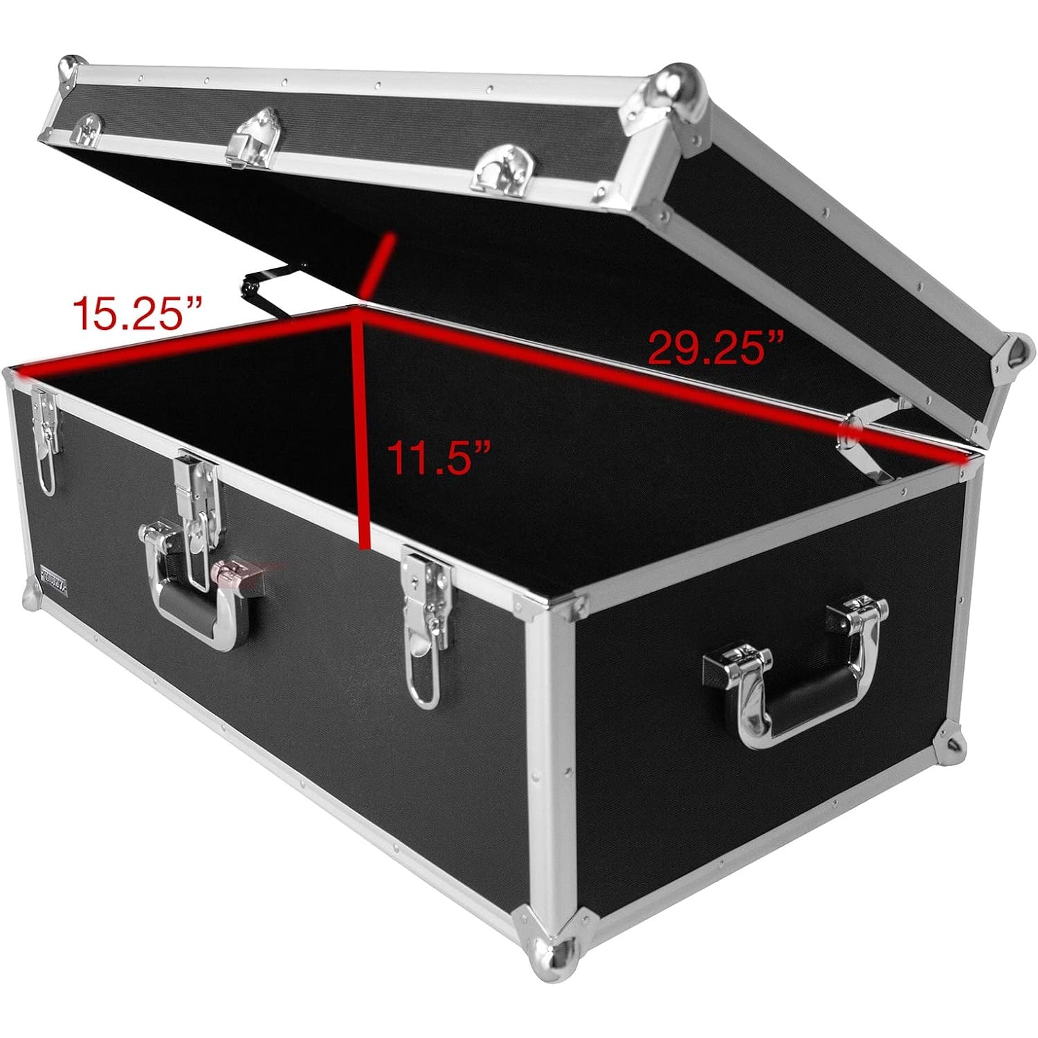 Vaultz XL Storage Chest, 14-1/4inH x 16-1/4inW x 30-3/4inD, Black - Image 5