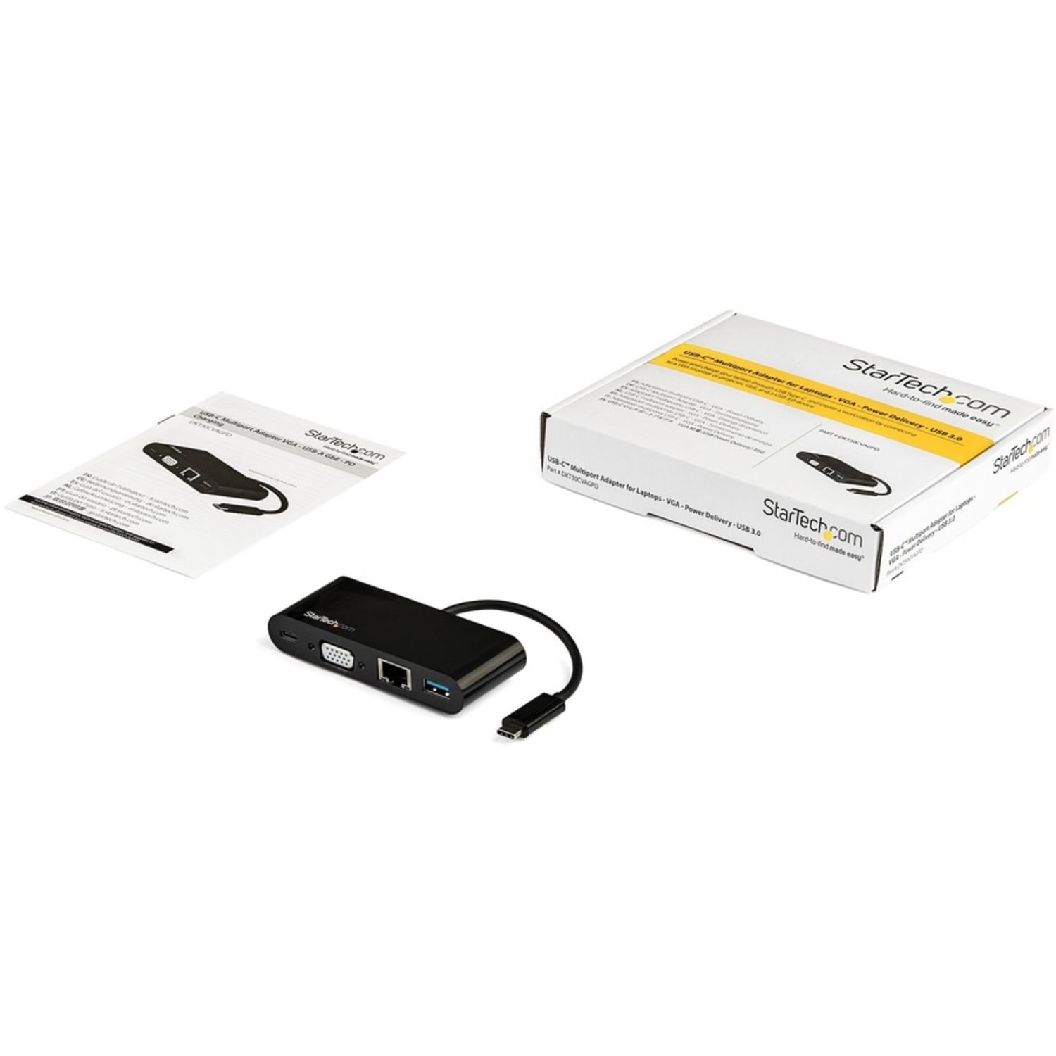 StarTech.com USB C VGA Multiport Adapter - Power Delivery Charging (60W) - USB 3.0 - GbE - USB C Adapter  - DKT30CVAGPD - Image 6