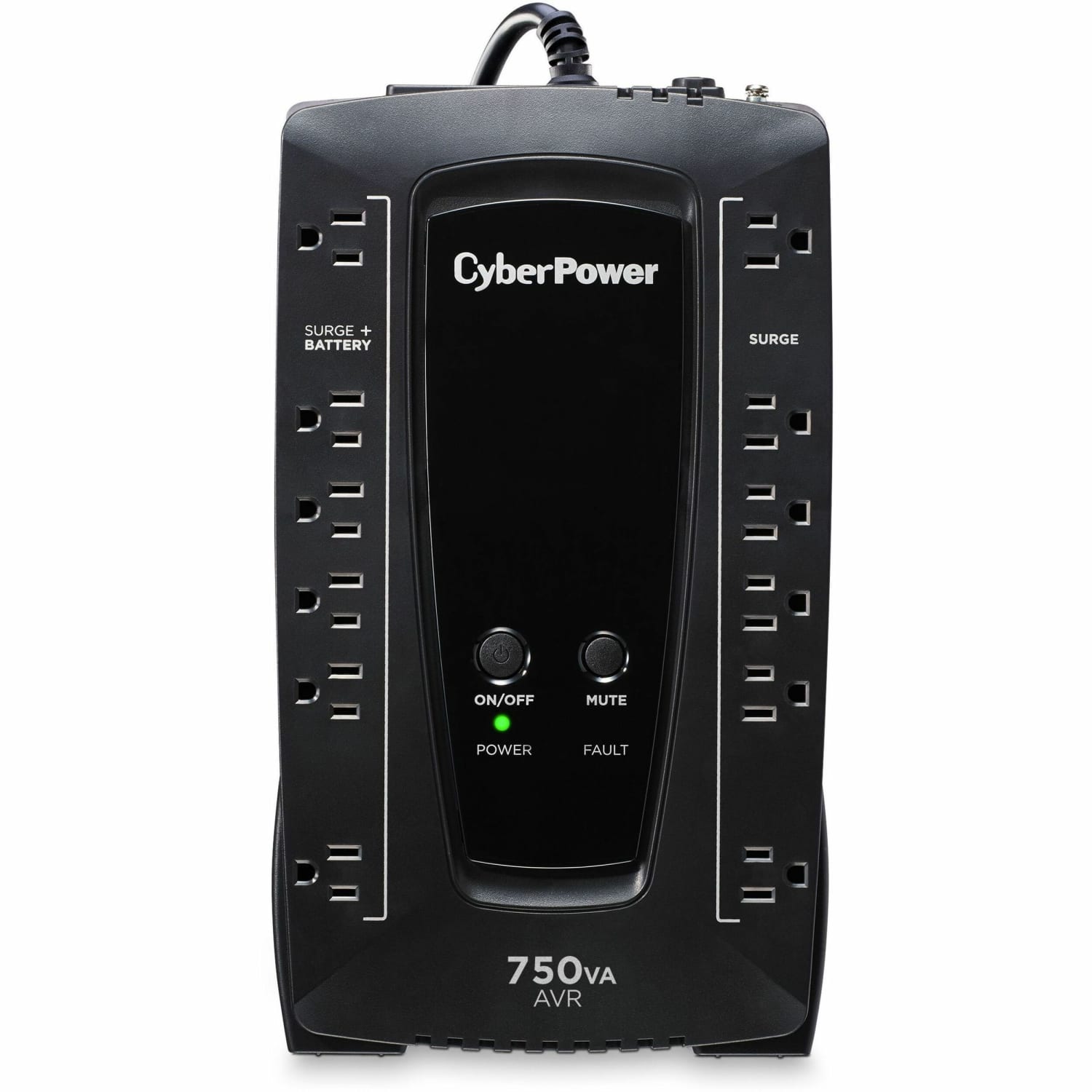 CyberPower AVRG750U AVR UPS Systems - 750VA/450W, 120 VAC, NEMA 5-15P, Compact, 12 Outlets, PowerPanel Personal, $150000 CEG, 3YR Warranty