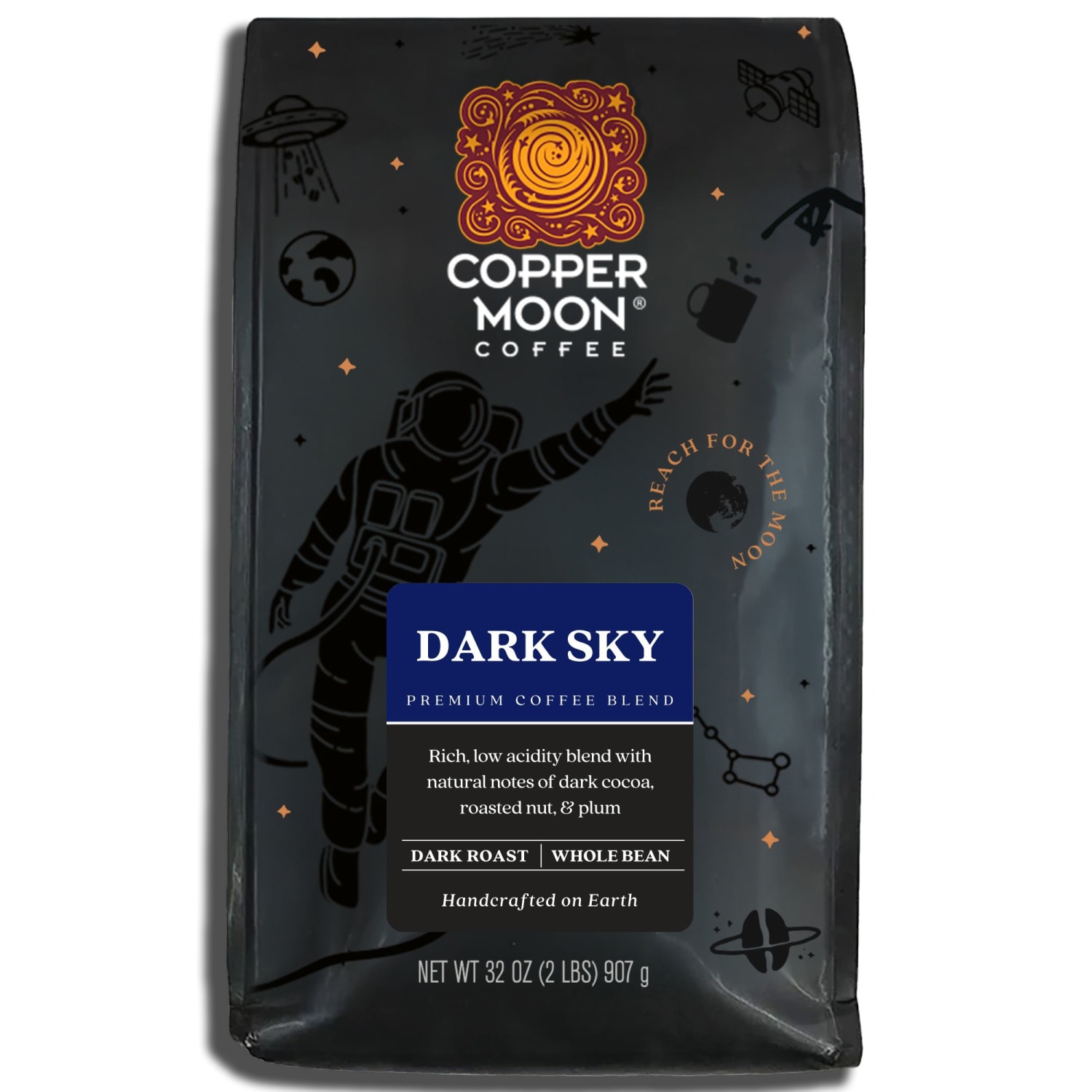 Copper Moon Whole Bean Coffee, Dark Roast, Dark Sky Blend,  4 Bags (2 lbs Each) - Image 3
