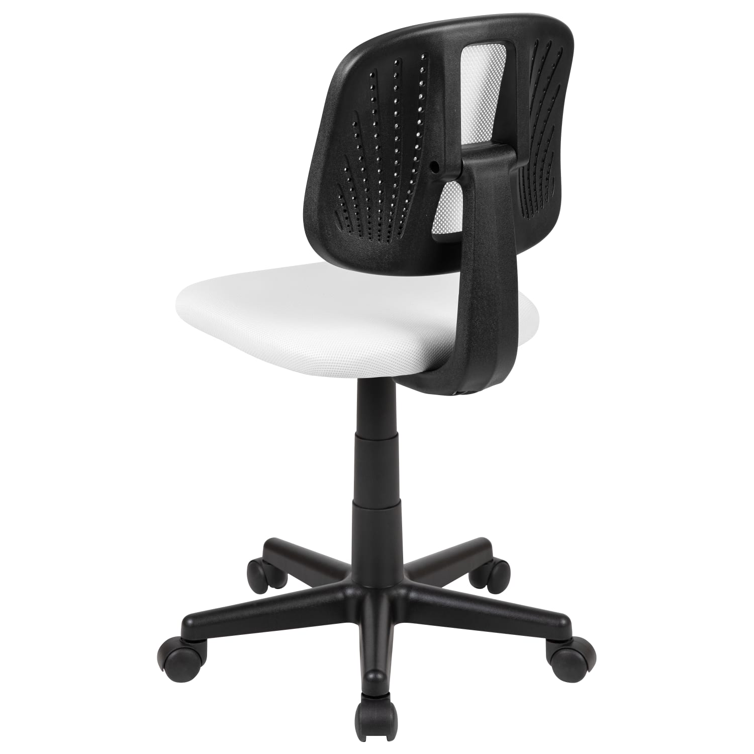 Flash Furniture Flash Fundamentals Mesh MidBack Swivel Task Office Chair With Pivot Back WhiteBlack PopularChairscom Flash Furniture Flash Fundamentals Mesh Mid Back Swivel Task Office Chair With Pivot Back WhiteBlack PopularChairscom