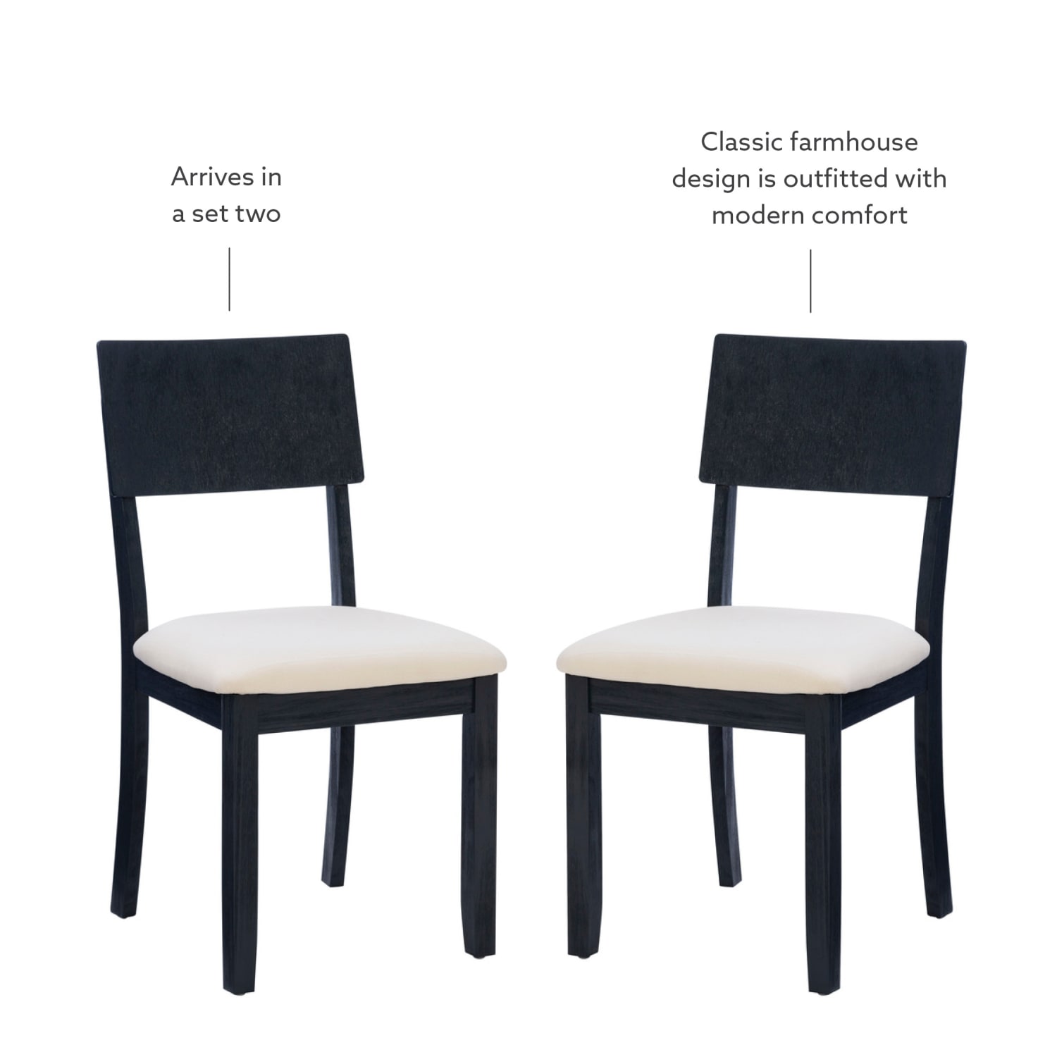 Linon Dixie Dining Chairs, Beige/Dark Charcoal, Set Of 2 Chairs - Image 5