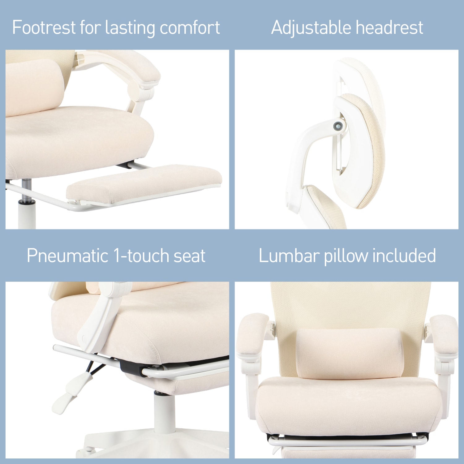 Realspace Vallori MeshFabric HighBack Chair With Retractable Footrest CreamWhite BIFMA Compliant PopularChairscom Realspace Vallori MeshFabric High Back Chair With Retractable Footrest CreamWhite BIFMA Compliant PopularChairscom