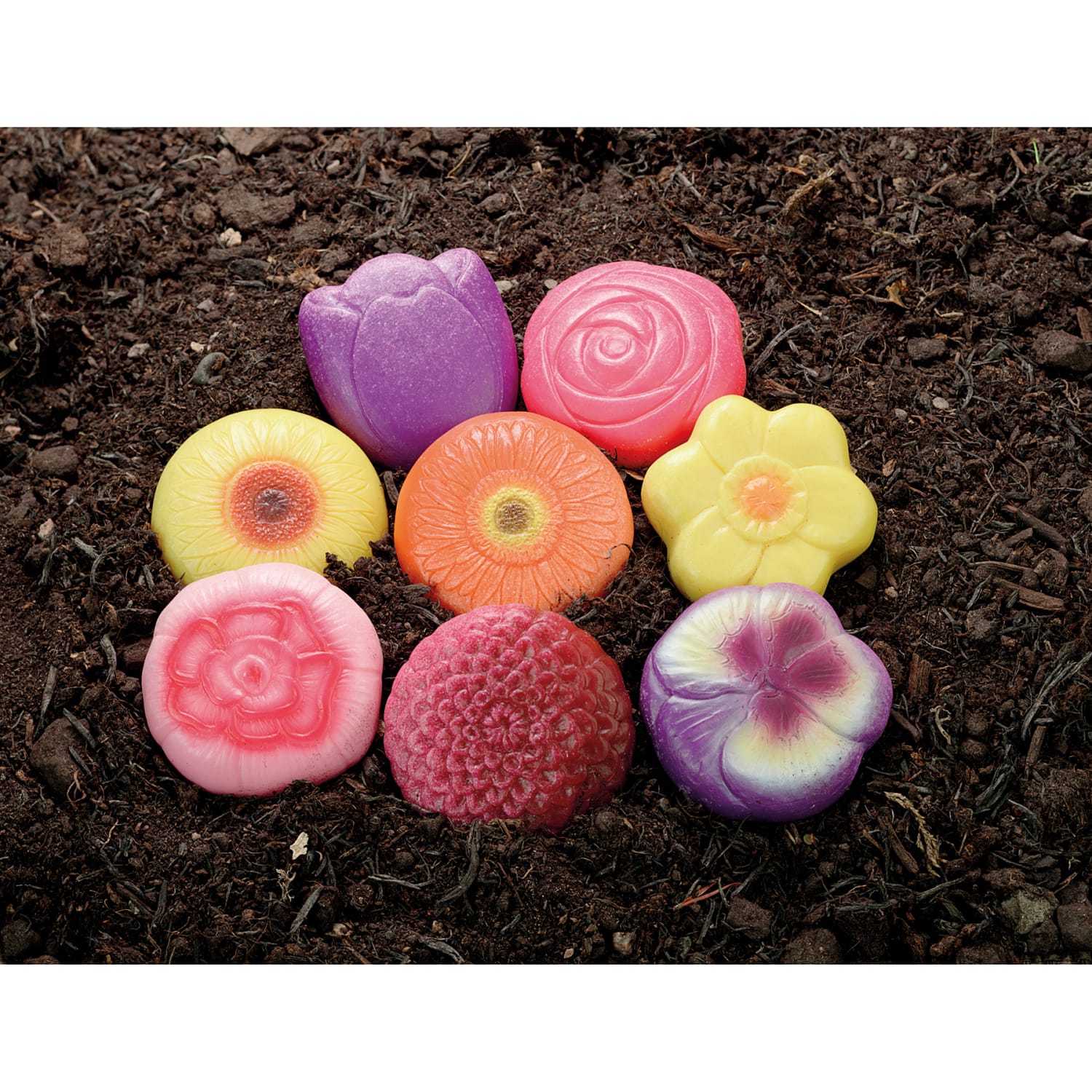 Yellow Door Sensory Stones, Flowers, Set Of 8 Stones - Image 5