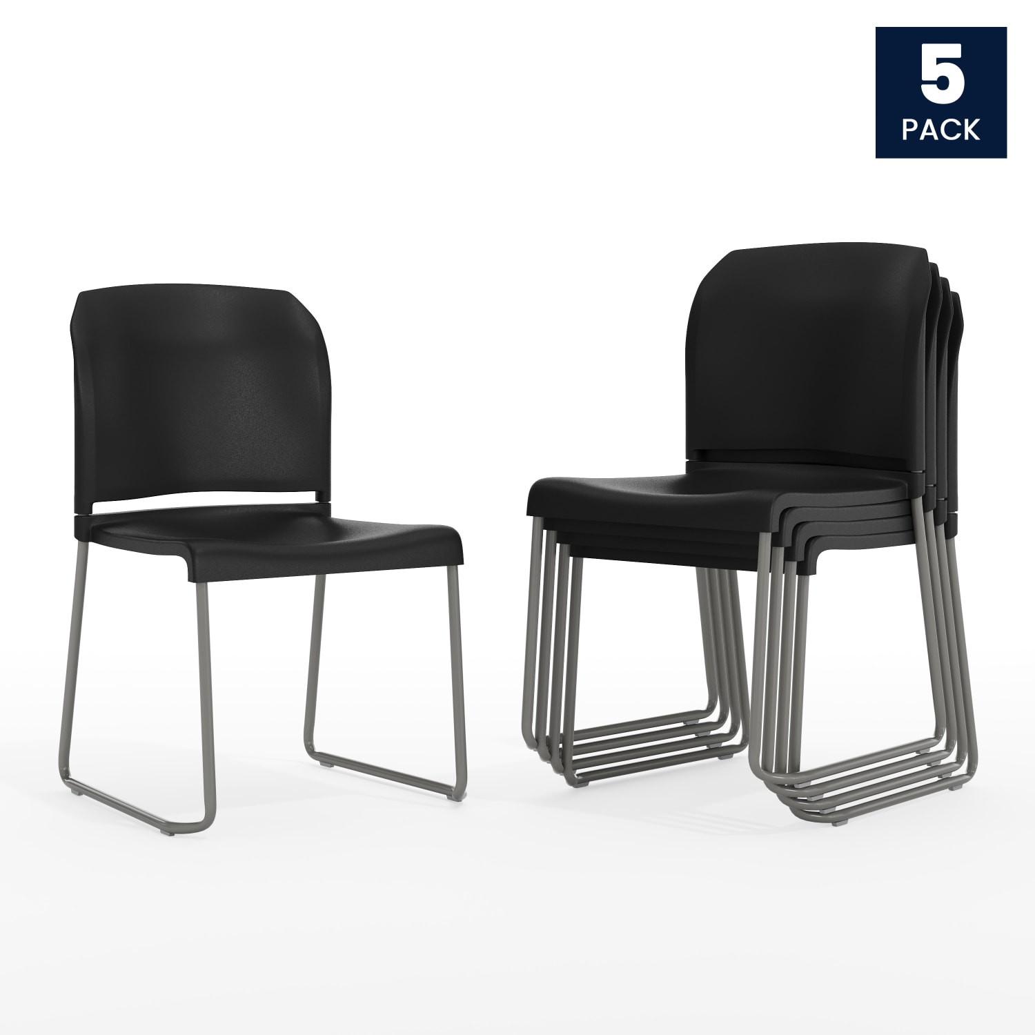 Flash Furniture HERCULES Series FullBack Contoured Stack Chairs BlackSilver Set Of 5 Chairs PopularChairscom Flash Furniture HERCULES Series Full Back Contoured Stack Chairs BlackSilver Set Of 5 Chairs PopularChairscom