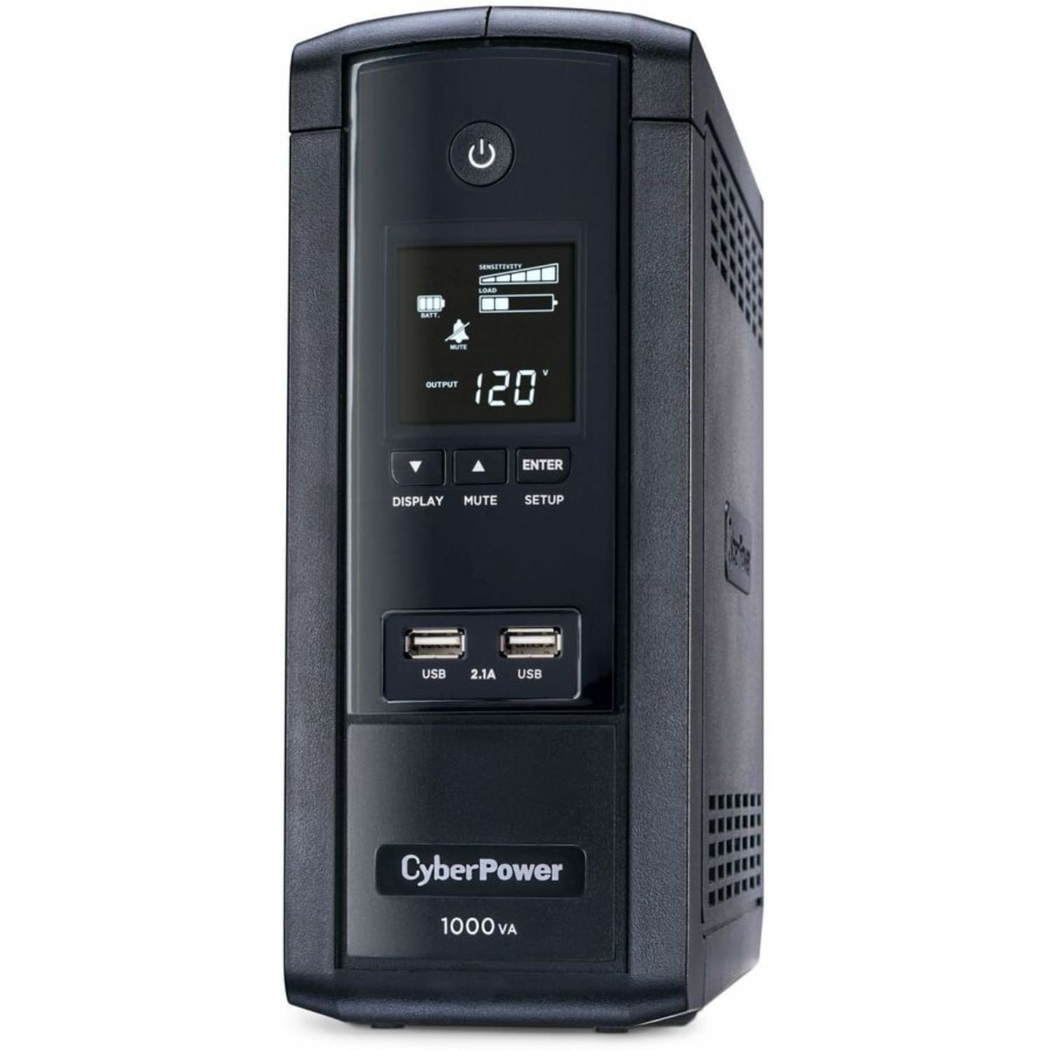 CyberPower BRG1000AVRLCD Intelligent LCD UPS Systems - 1000VA/600W, 120 VAC, NEMA 5-15P, Mini-Tower, 10 Outlets, PowerPanel Personal - BRG1000AVRLCD - Image 6