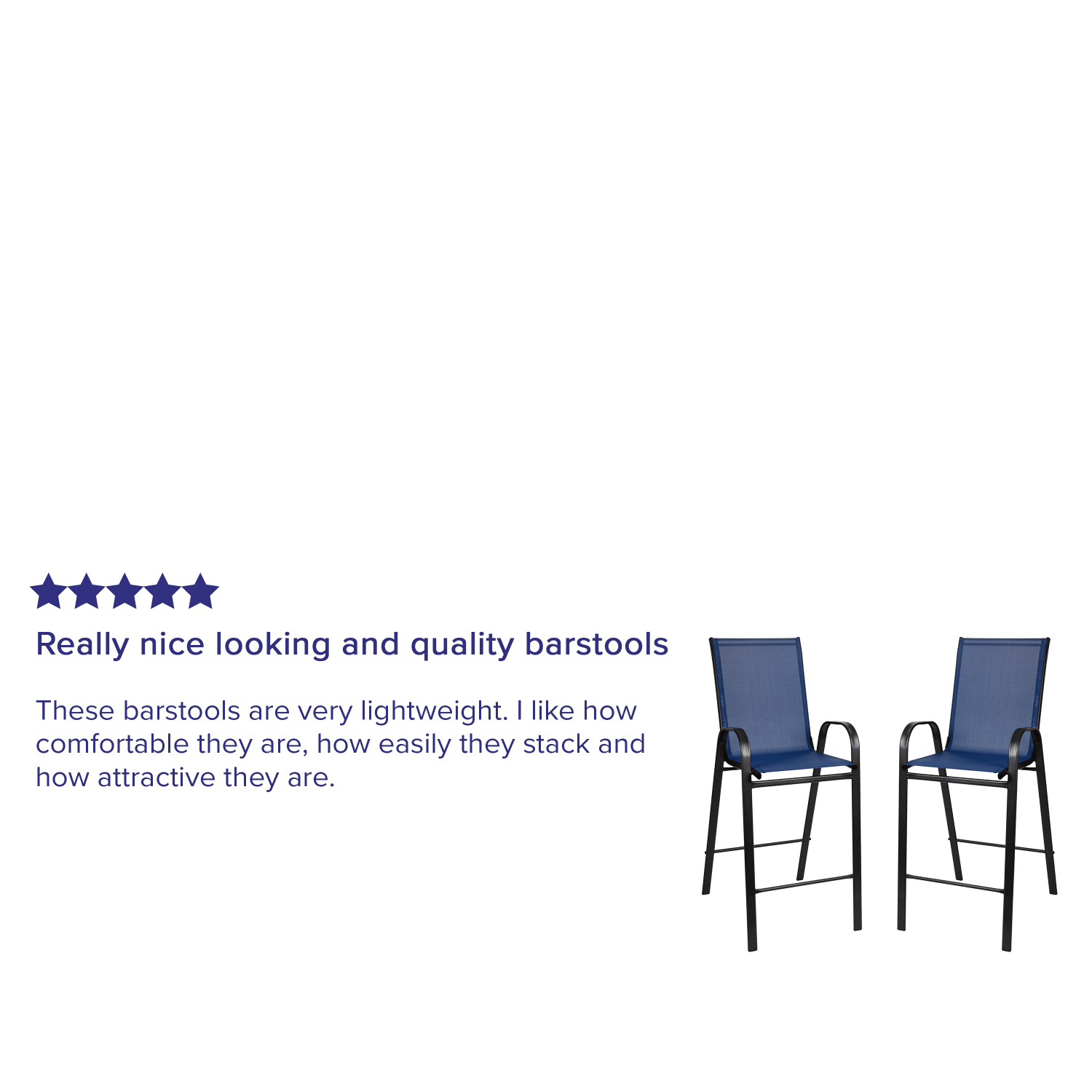 Flash Furniture Brazos Series Flex Comfort Outdoor Barstools With Backs And Metal Frames NavyBlack Set Of 2 Barstools PopularChairscom