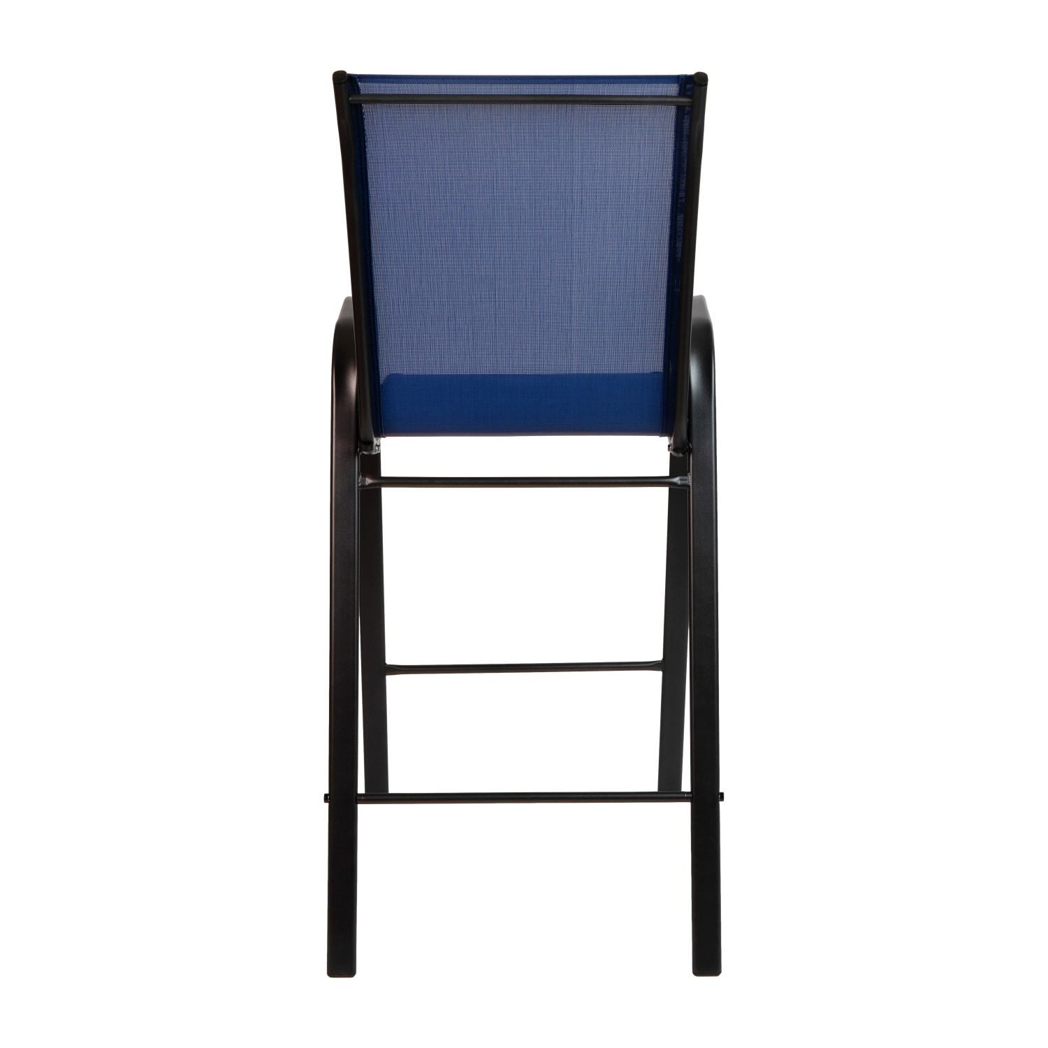 Flash Furniture Brazos Series Flex Comfort Outdoor Barstools With Backs And Metal Frames NavyBlack Set Of 2 Barstools PopularChairscom