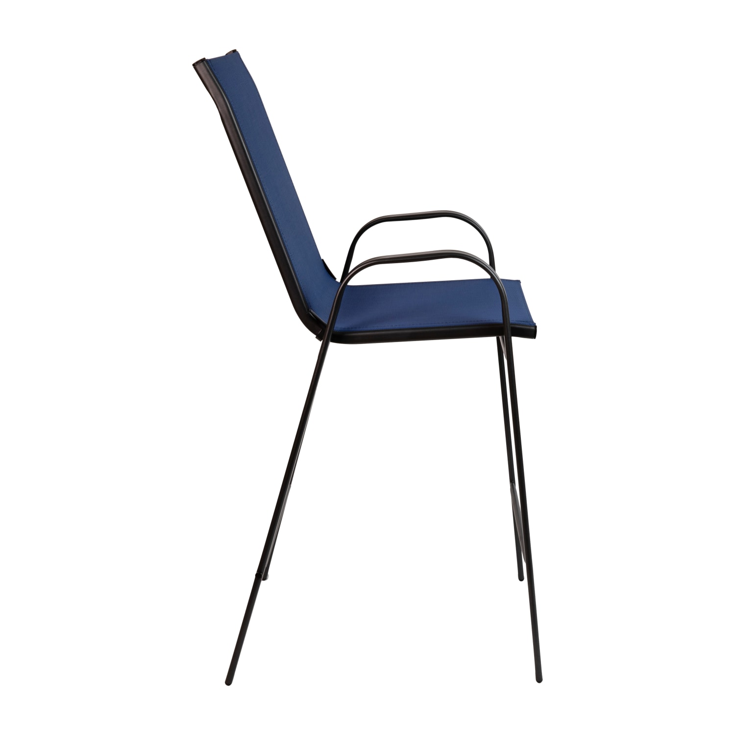 Flash Furniture Brazos Series Flex Comfort Outdoor Barstools With Backs And Metal Frames NavyBlack Set Of 2 Barstools PopularChairscom