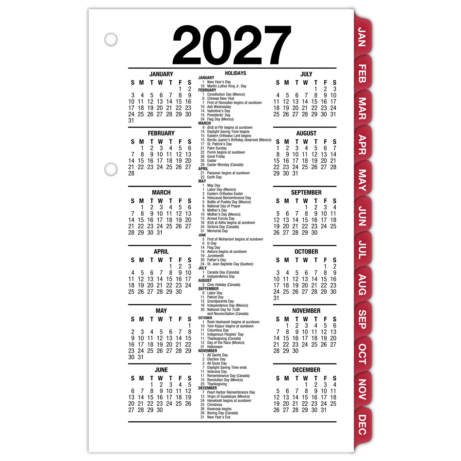 AT-A-GLANCE 2027 Daily Loose-Leaf Desk Calendar Refill with Monthly Tabs, Standard, 3 1/2in x 6in - Image 4