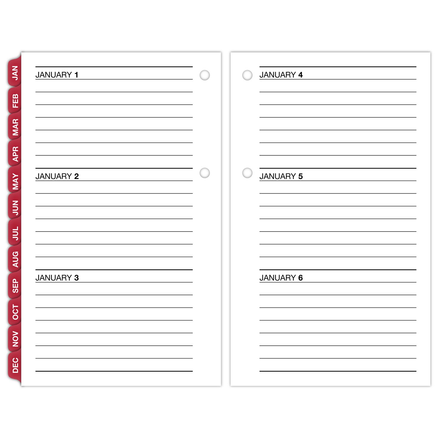AT-A-GLANCE 2027 Daily Loose-Leaf Desk Calendar Refill with Monthly Tabs, Standard, 3 1/2in x 6in - Image 5