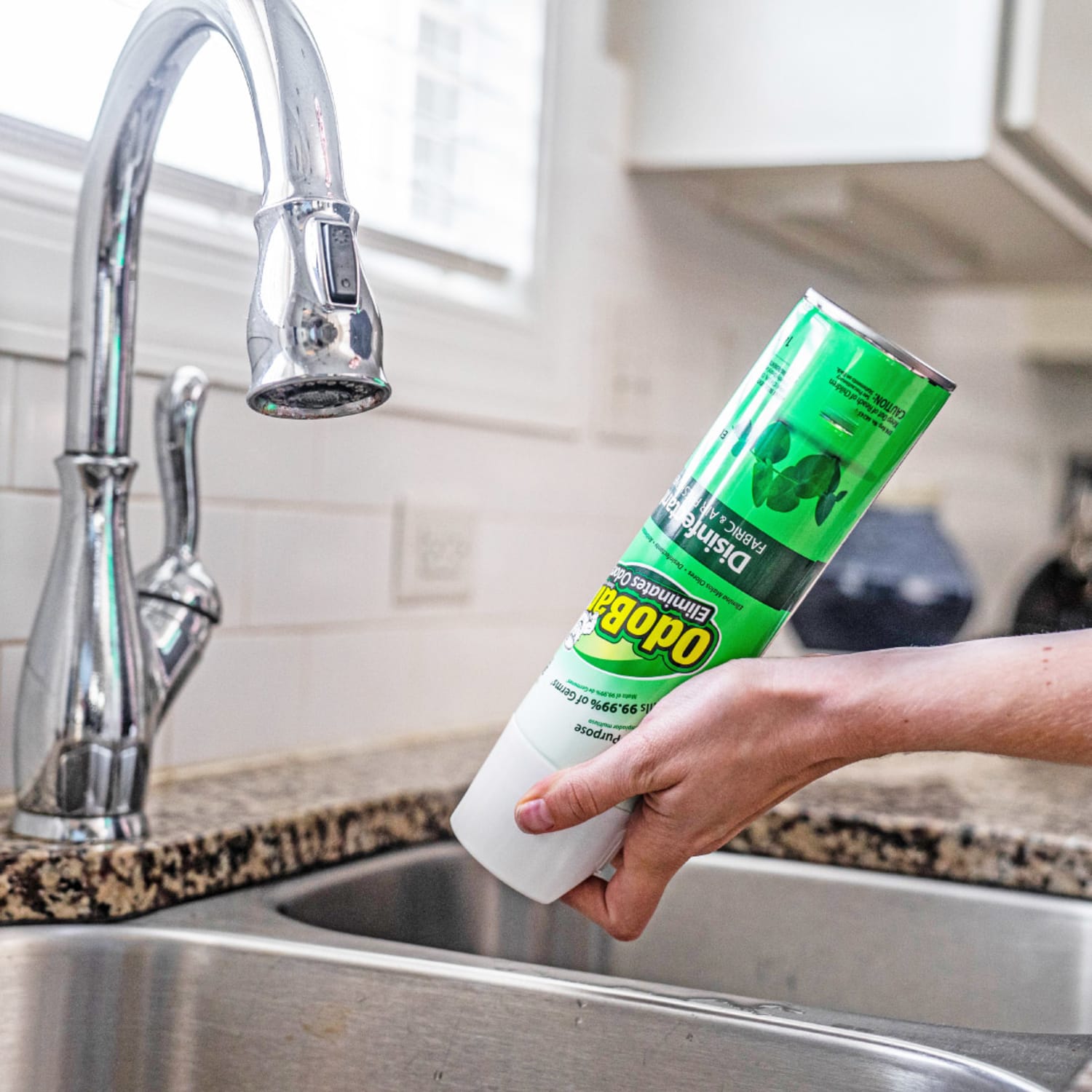 OdoBan Ready-to-Use 360-Degree Continuous Spray Disinfectant Cleaner and Odor Eliminator, Original Eucalyptus Scent, 14.6 Oz, Set Of 2 Spray Cans - Image 5