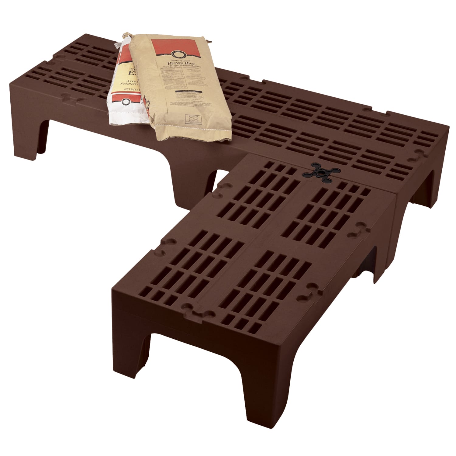 Cambro Vented Dunnage Rack, 12inH x 21inW x 36inD, Dark Brown - Image 3