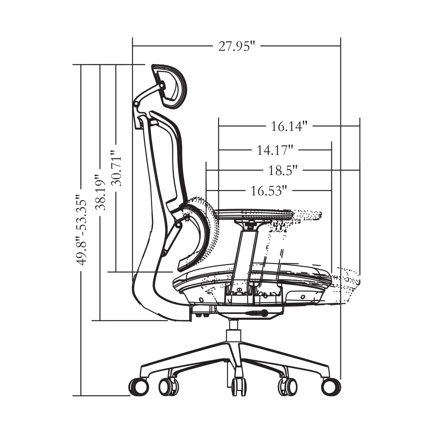 WorkPro Momentum Ergonomic MeshMesh Active High Back Office Chair BlackBlack BIFMA Compliant PopularChairscom