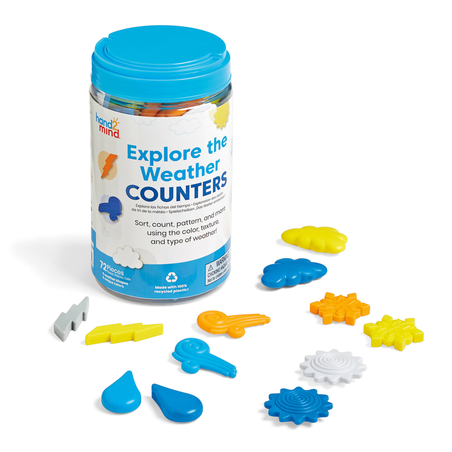 Hand2Mind Explore The Weather Counters, Multicolor, Pre-K - 3