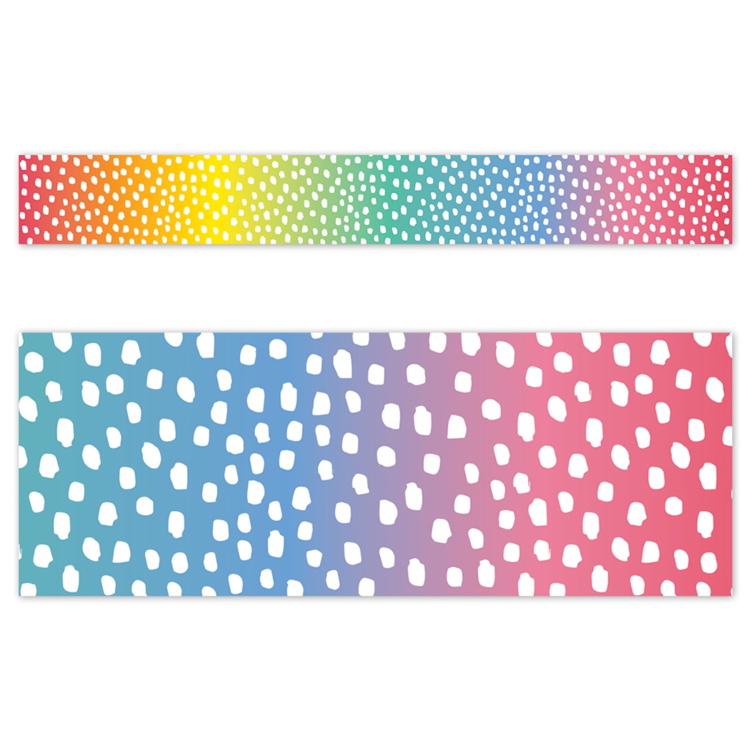 Creative Teaching Press EZ Border, 3in x 24in Strips, Core Decor Messy Dots on Rainbow, 48 Feet Per Pack, Set Of 3 Packs - Image 3