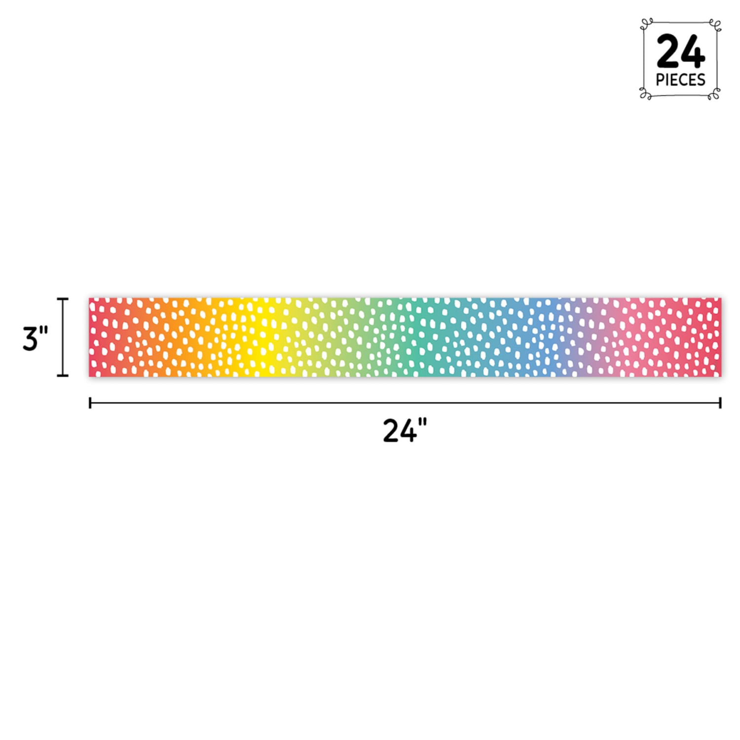 Creative Teaching Press EZ Border, 3in x 24in Strips, Core Decor Messy Dots on Rainbow, 48 Feet Per Pack, Set Of 3 Packs - Image 4