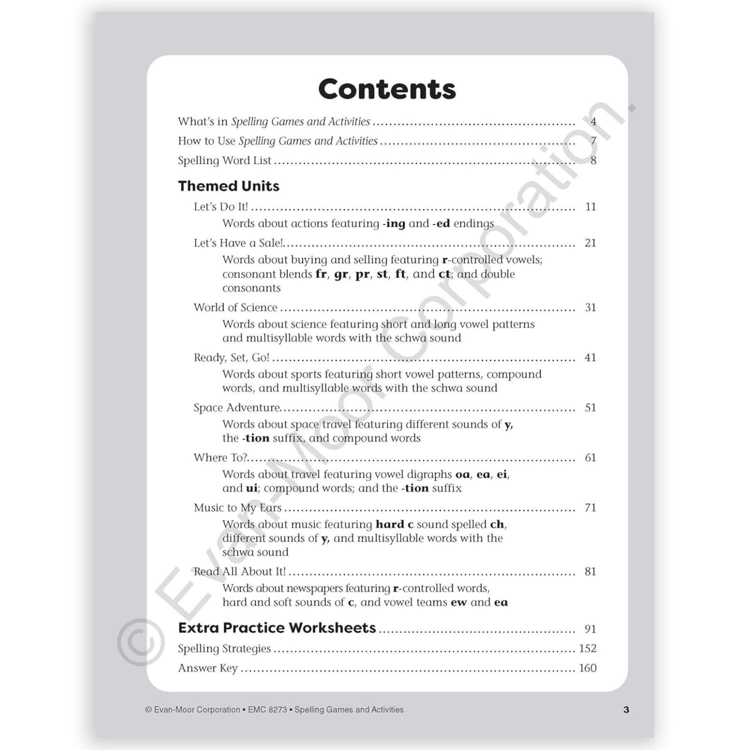Evan-Moor Educational Publishers Spelling Games and Activities, Grade 3 - Image 3