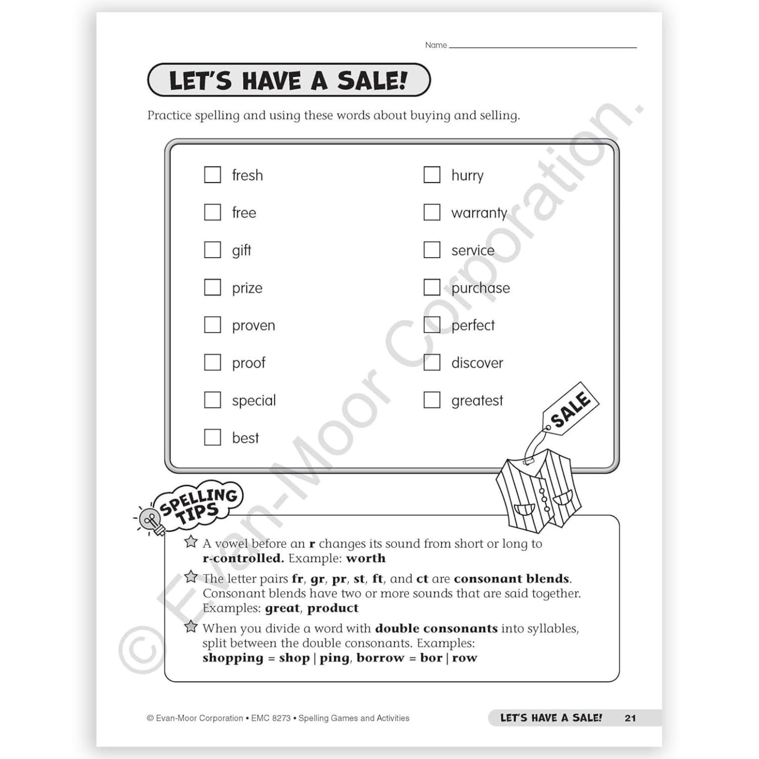 Evan-Moor Educational Publishers Spelling Games and Activities, Grade 3 - Image 5
