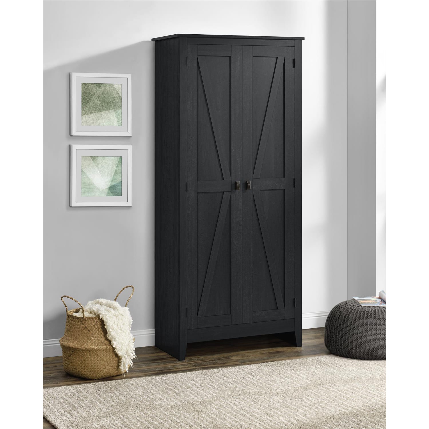 Ameriwood Home Farmington 31 1/2in Wide Storage Cabinet, 4 Shelves, Black Oak - Image 5