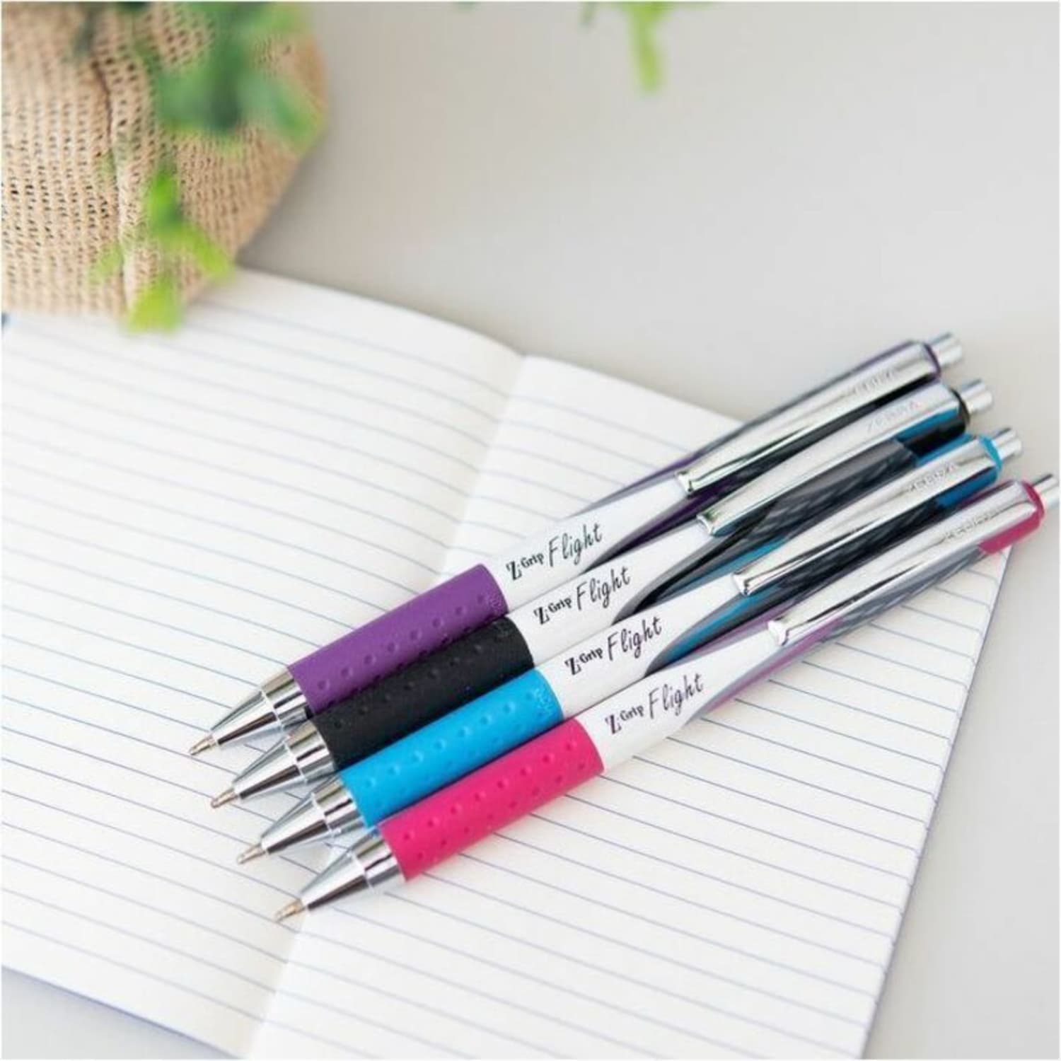 Zebra Pen Z-Grip Flight Retractable Pens, Pack Of 12, Bold Point, 1.2 mm, Blue Barrel, Blue Ink - Image 5