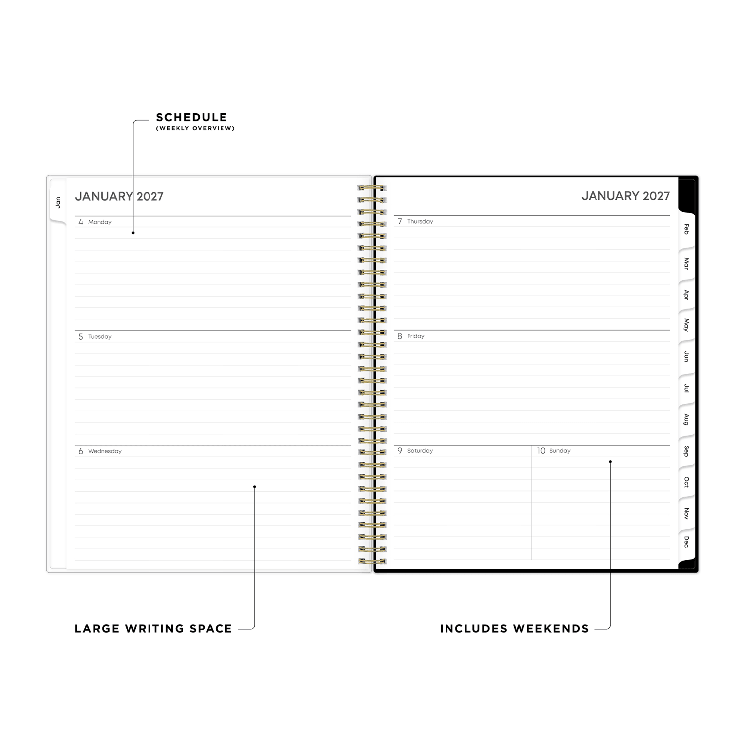 2027 Blue Sky Baccara Dark Weekly/Monthly Planning Calendar, 8.5x11, 0%, CYO, Jan-Dec, RY27 - Image 3