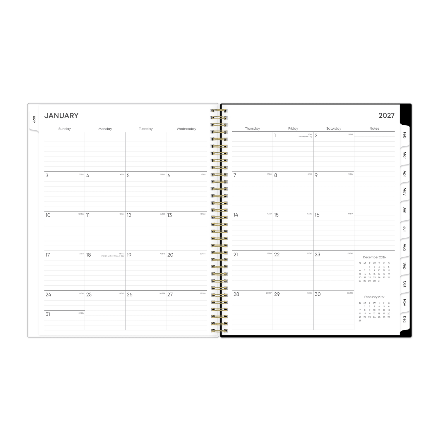 2027 Blue Sky Baccara Dark Weekly/Monthly Planning Calendar, 8.5x11, 0%, CYO, Jan-Dec, RY27 - Image 4